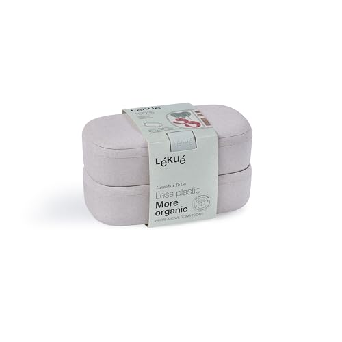 Detalle 1 de Lékué Lunch Box Organic 🍱 Doble para transportar alimentos 1000 ml
