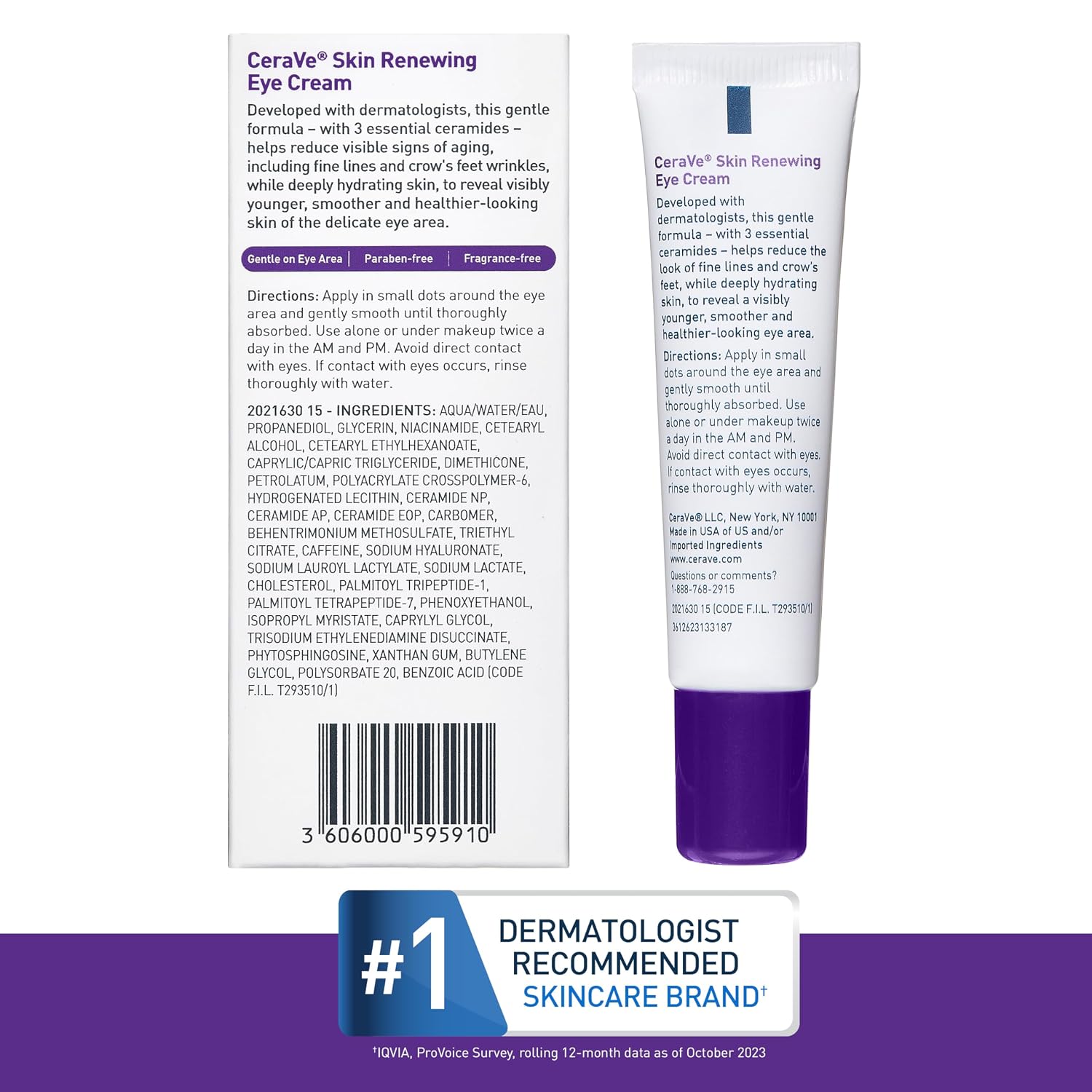 Detalle 2 de CeraVe Eye Cream for Wrinkles with Peptides, Caffeine & Niacinamide, 0.5oz