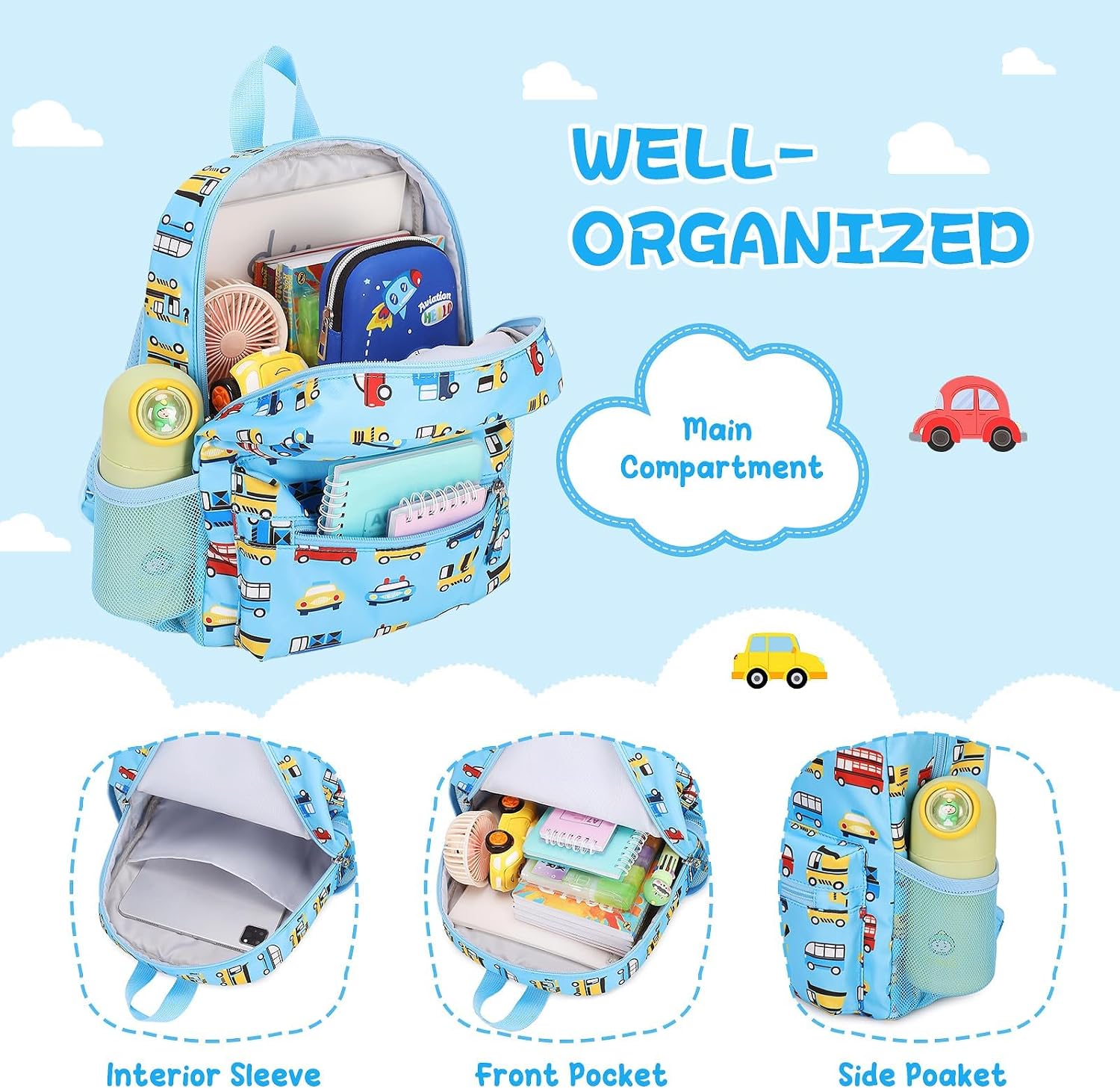 Thumbnail 3 de QIXIHU 12'' Toddler Backpack for Boys and Girls – Mini Preschool Bookbag