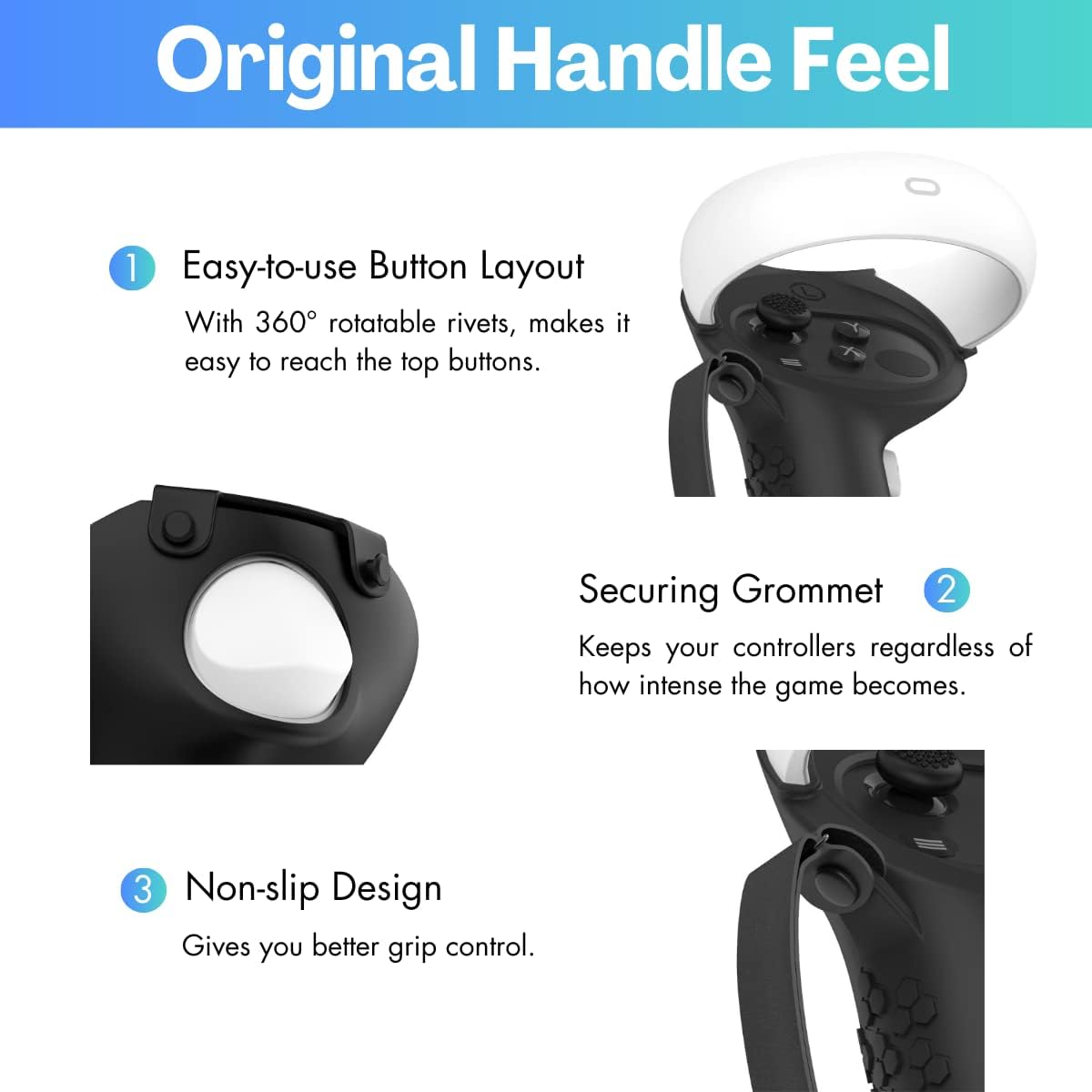 Thumbnail 4 de AMZDM Controller Grip for Oculus Quest 2, Non-Slip Pair