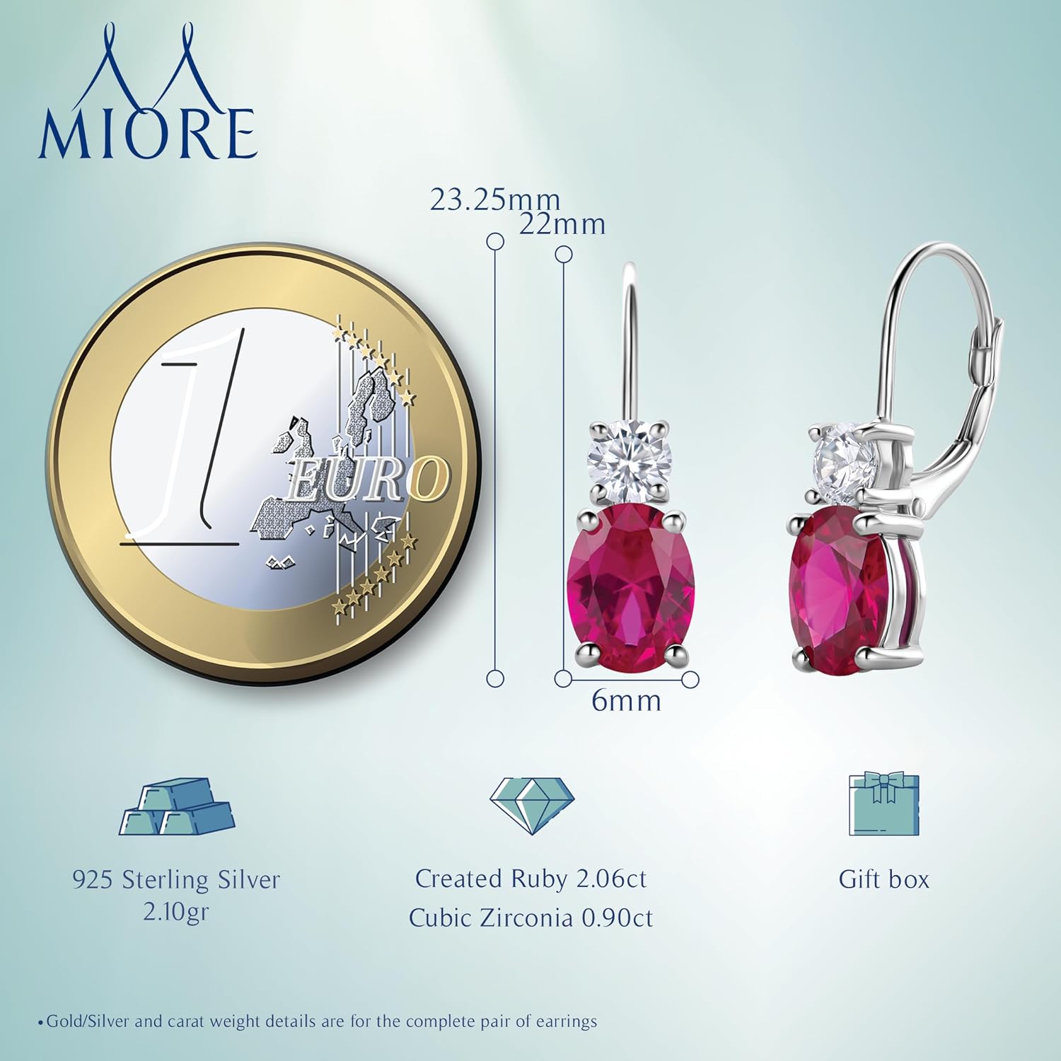 Detalle de Miore Orecchini Pendenti Donna 2,45 ct 💎