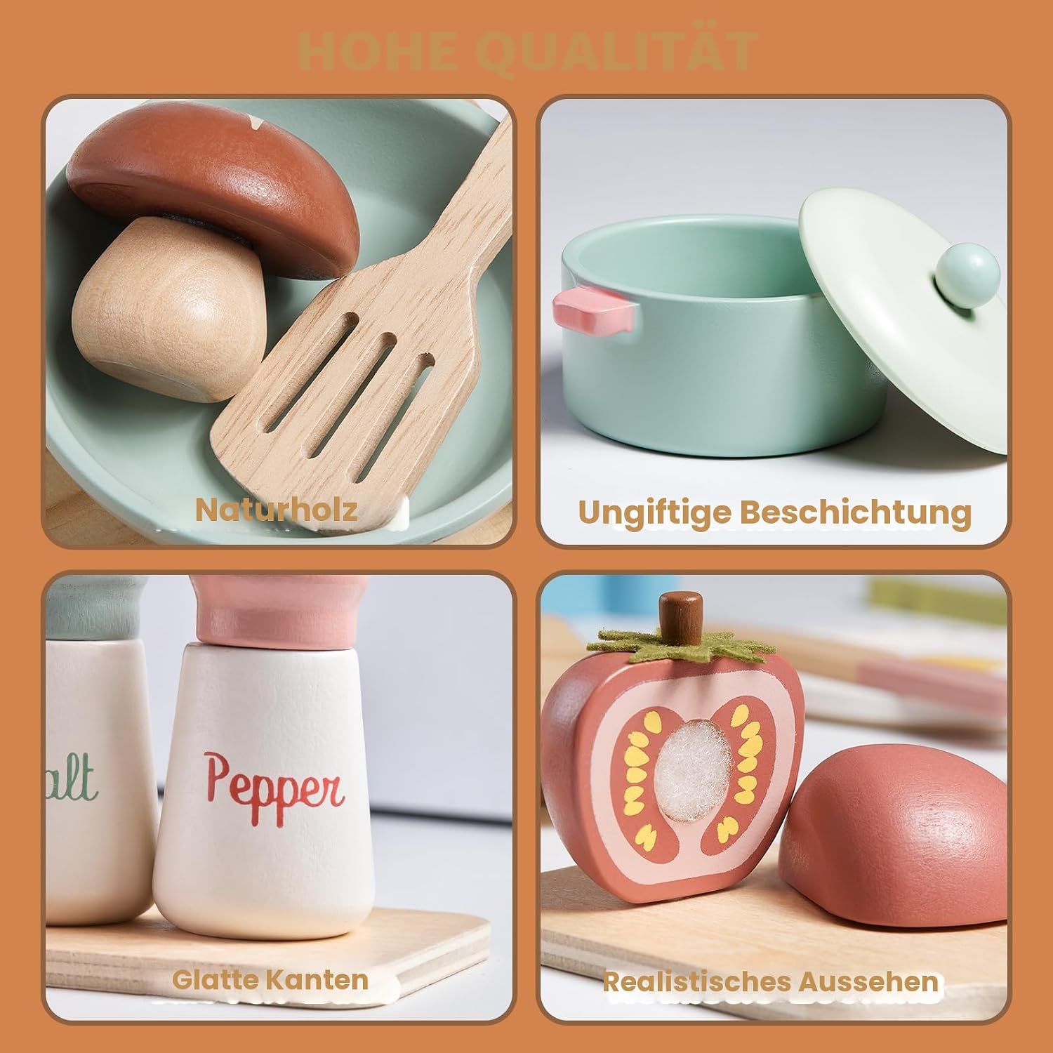 Thumbnail 1 de Holzspielzeug-Küchenzubehör: Topf- und Pfannenspielset für Kinder (3–5 Jahre)