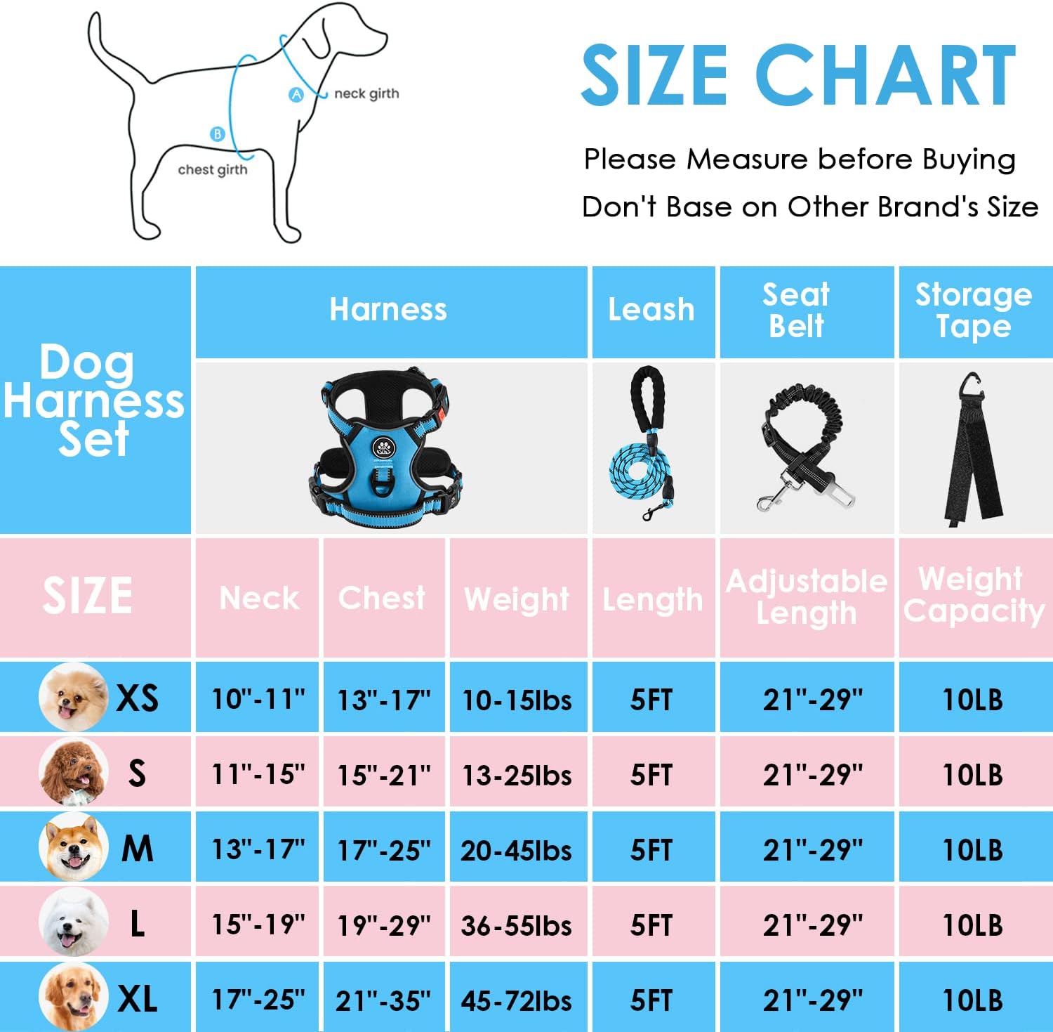 Detalle 2 de NESTROAD Dog Harness No Pull L