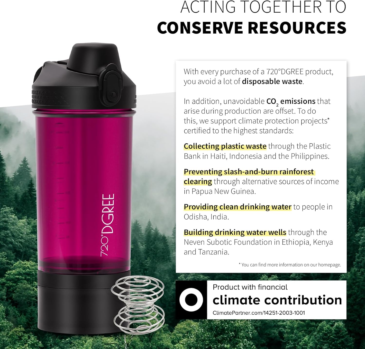 Thumbnail 5 de 720°DGREE uberShaker Protéiné 550 ml avec compartiment poudre – gobelet shaker étanche sans BPA