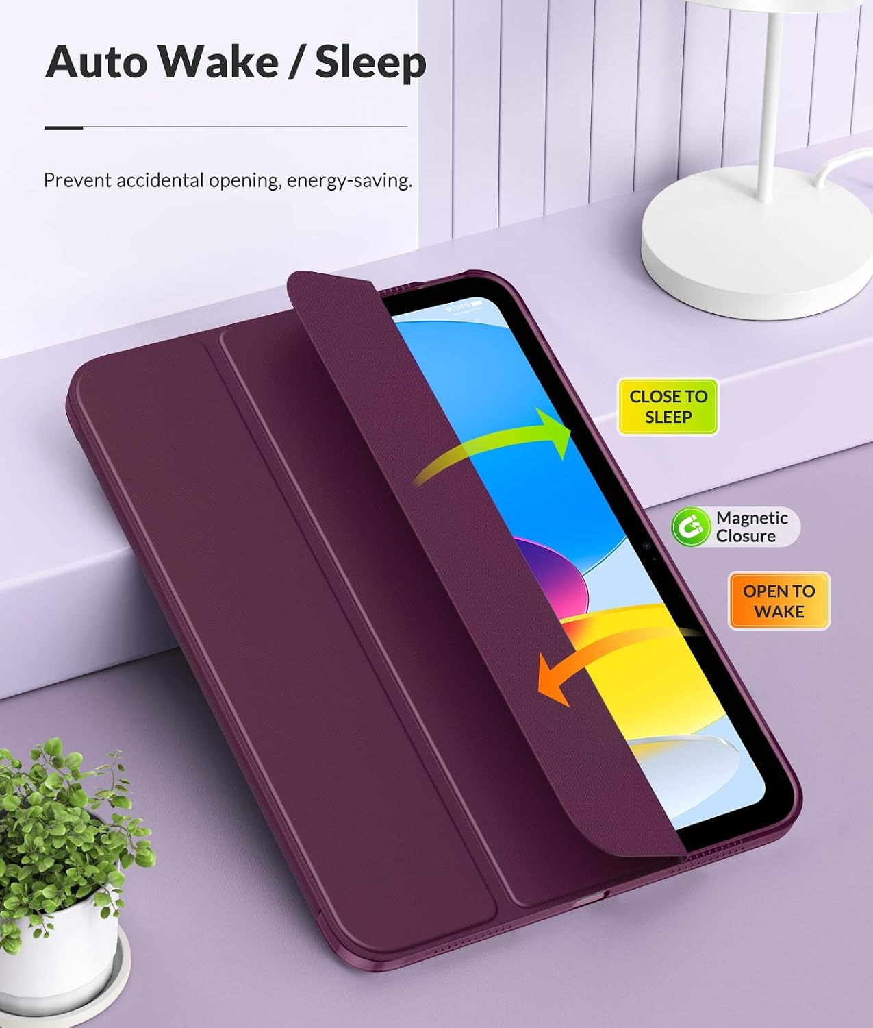 Thumbnail 6 de MoKo Case for New iPad (A16) 11th Gen / 10th Gen 2022 – Dark Purple