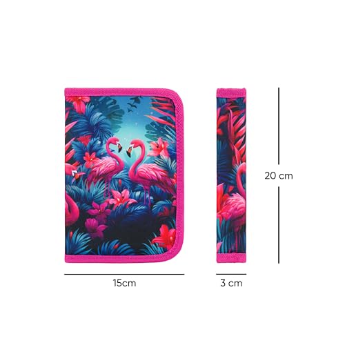 Thumbnail 4 de Baagl Federmäppchen Schulmäppchen Flamingos – Großes Hauptfach, 20 x 15 x 3 cm