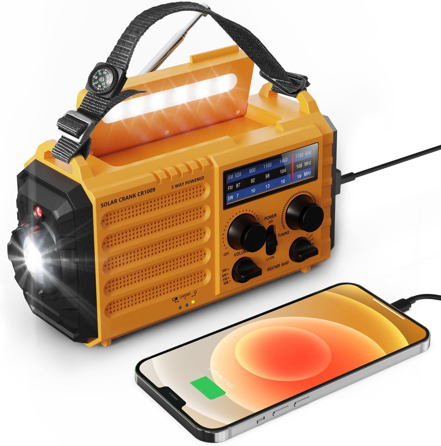 Mesqool Wind Up Radio 5000 mAh portable radio