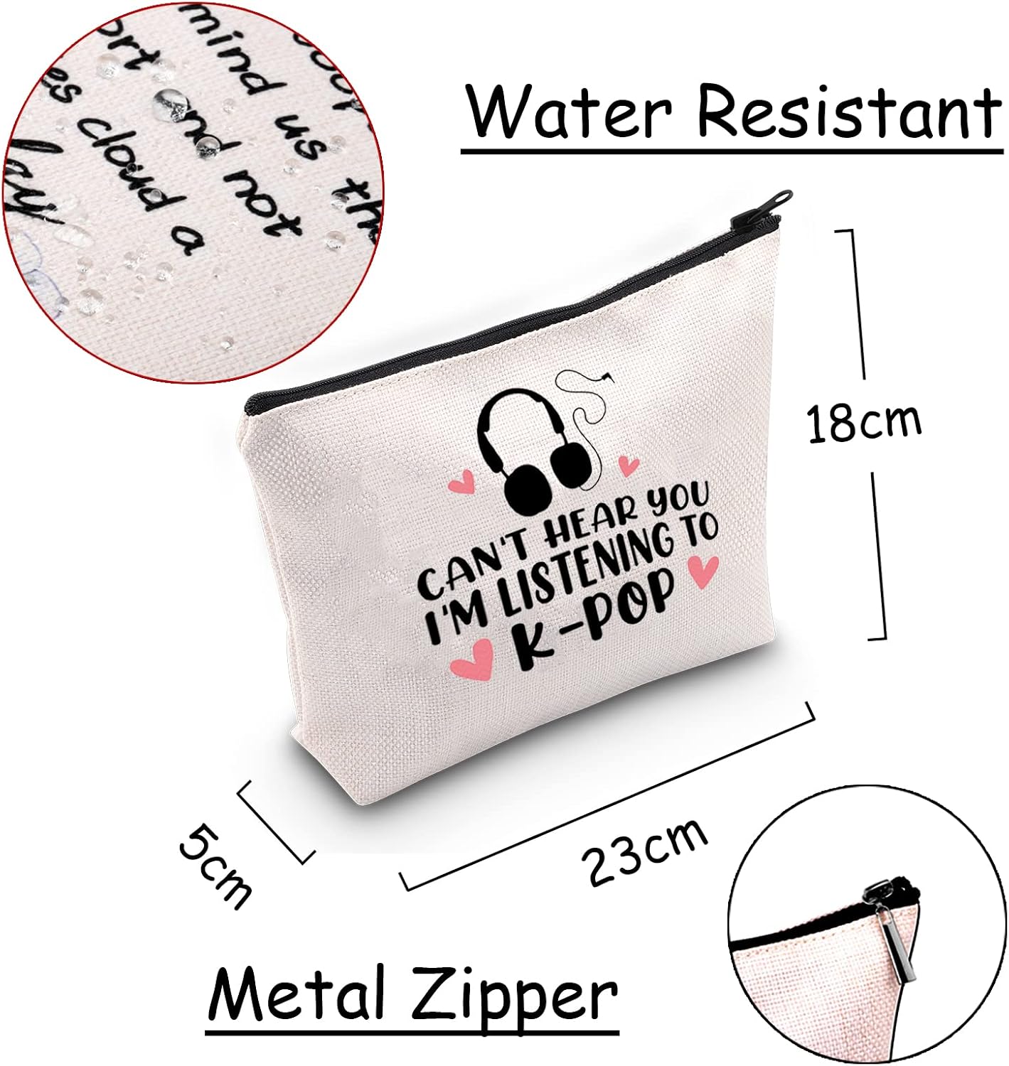 Detalle 2 de JXGZSO K-pop Makeup Bag, Canvas