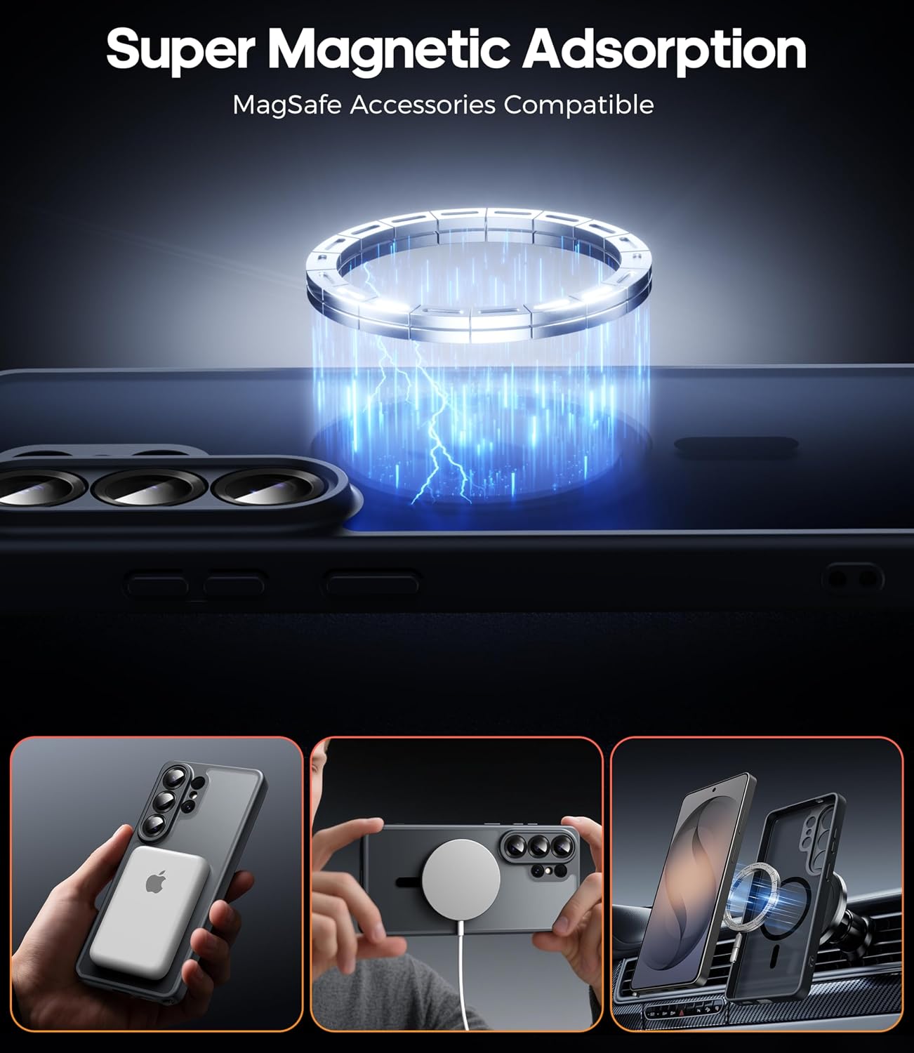 Detalle 2 de Opkiegrn funda magnética para Samsung Galaxy S26 Ultra con protector