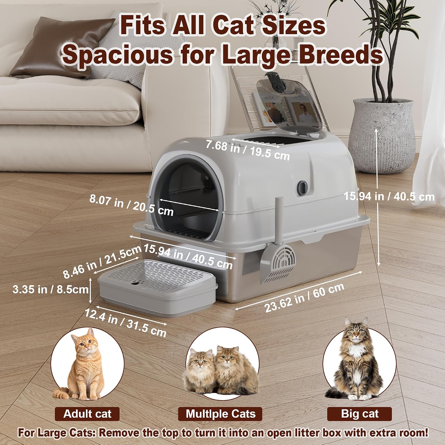 Detalle de Cat Litter Box, Stainless Steel