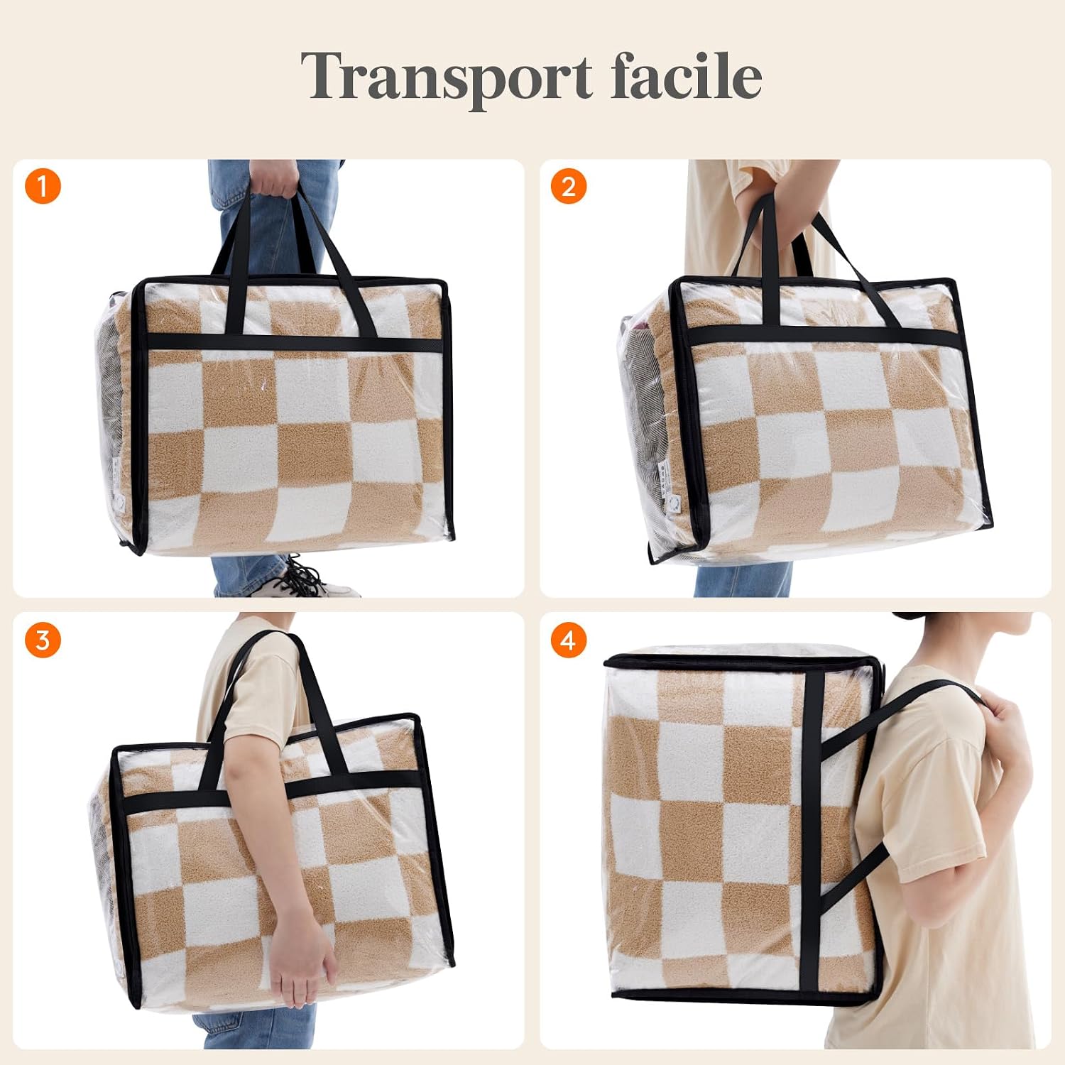 Detalle 1 de Lifewit 23094 transparante opbergzakken, set van 4, 40 liter in pvc