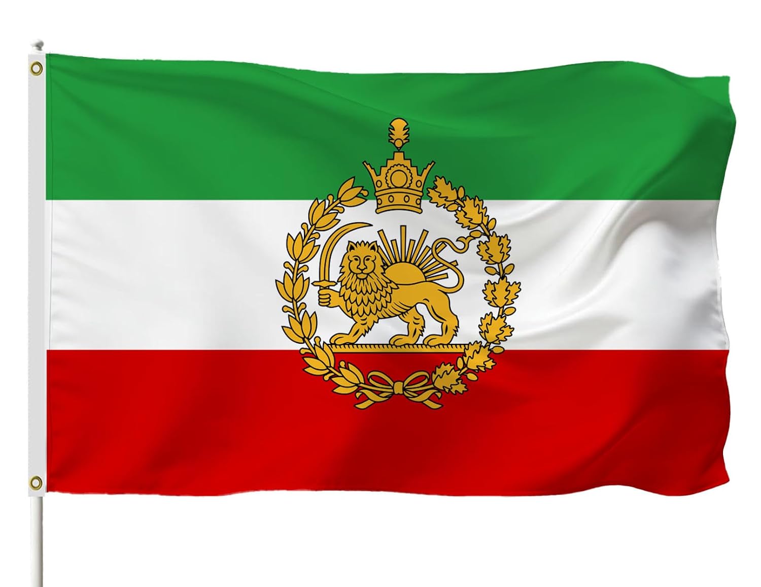 Detalle de ESNENLH Old Iran Flag, 180 x 300 cm Polyester Banner with Lion and Sun