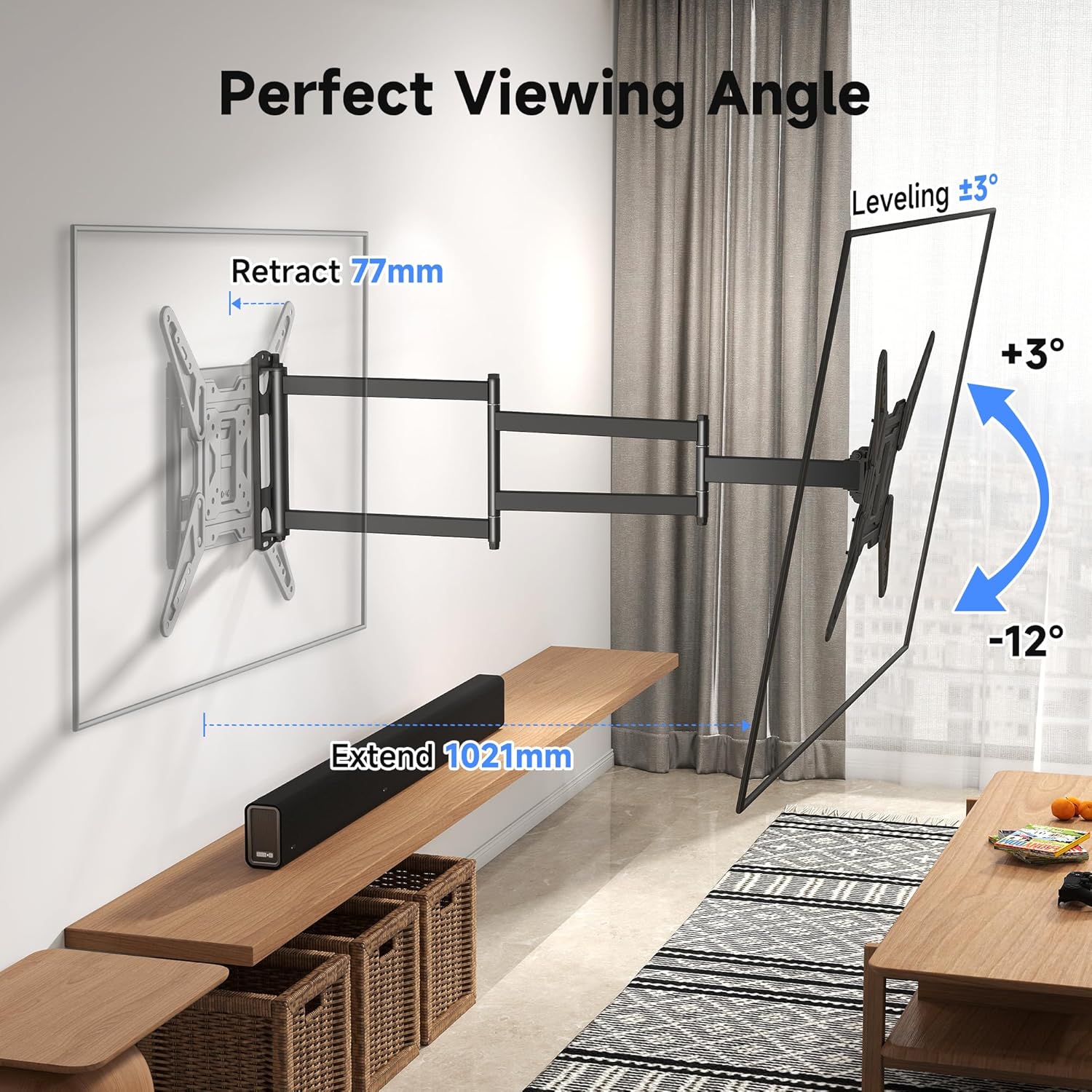Thumbnail 2 de XINLEI MAP3L TV Wall Bracket (Tilt Swivel) for 26–70 inch screens, up to 45kg, max VESA 400×400