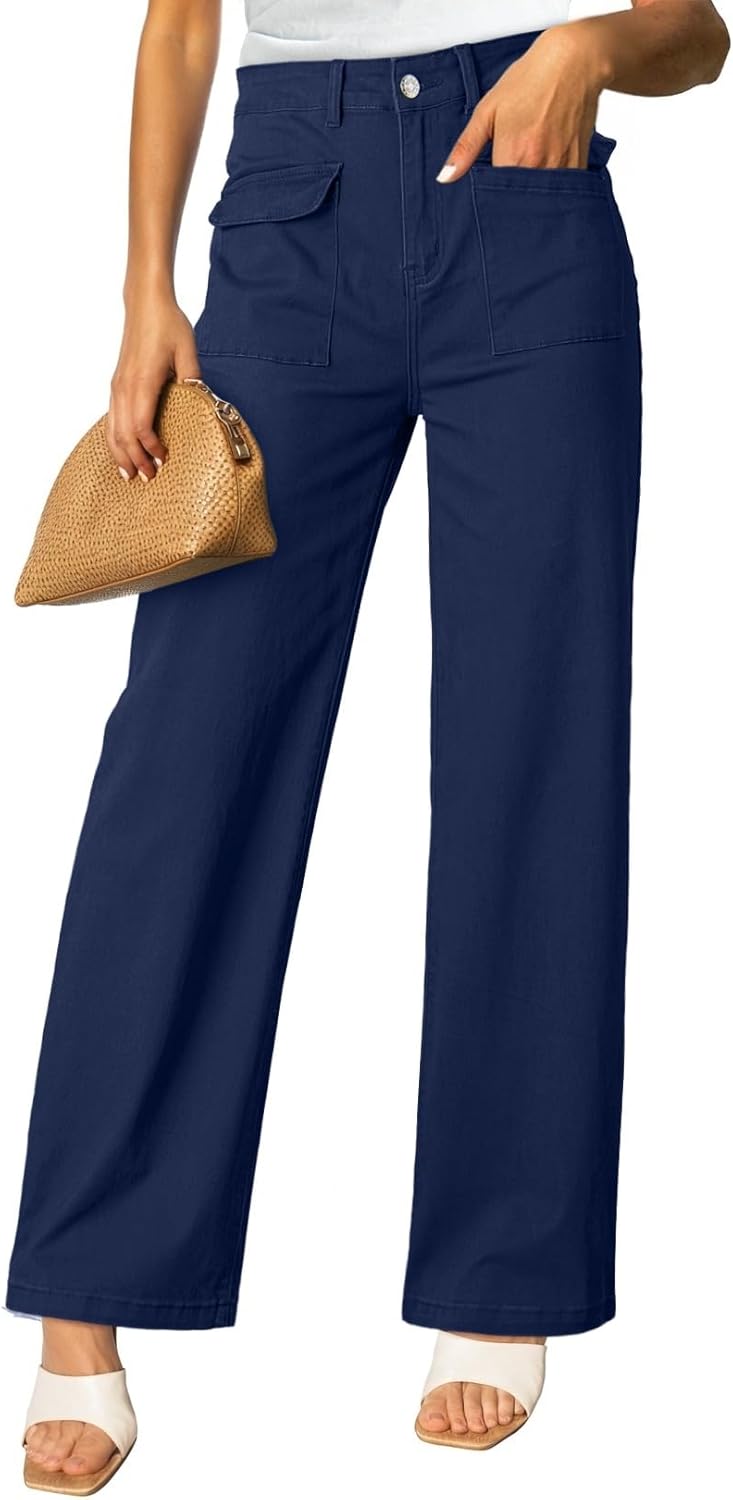 Thumbnail 1 de Dokotoo Women's Cargo Baggy Wide Leg High Waist Casual Stretch Pants