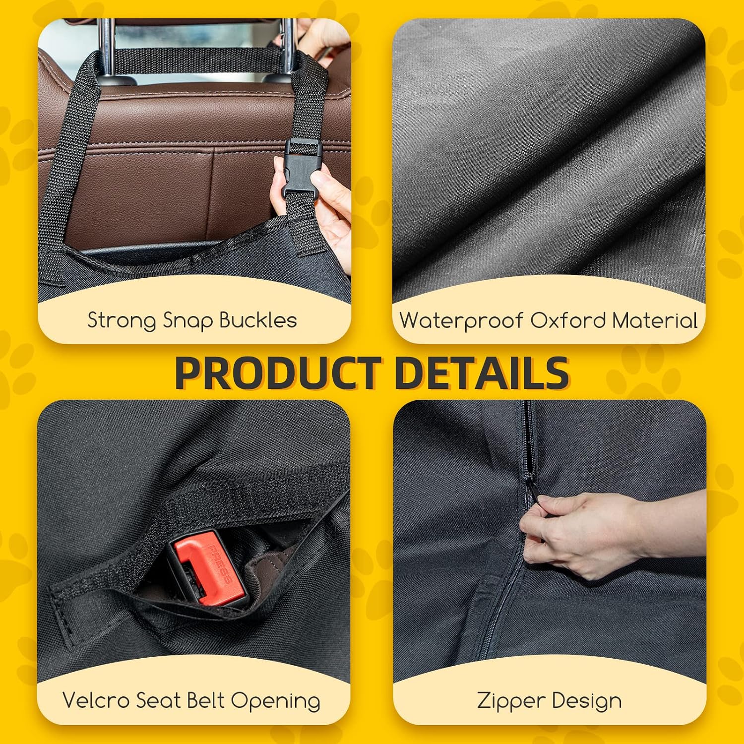 Detalle de Nobleza Coprisedile per Cani 147 × 145 cm: protezione impermeabile versatile per SUV, camion e viaggi