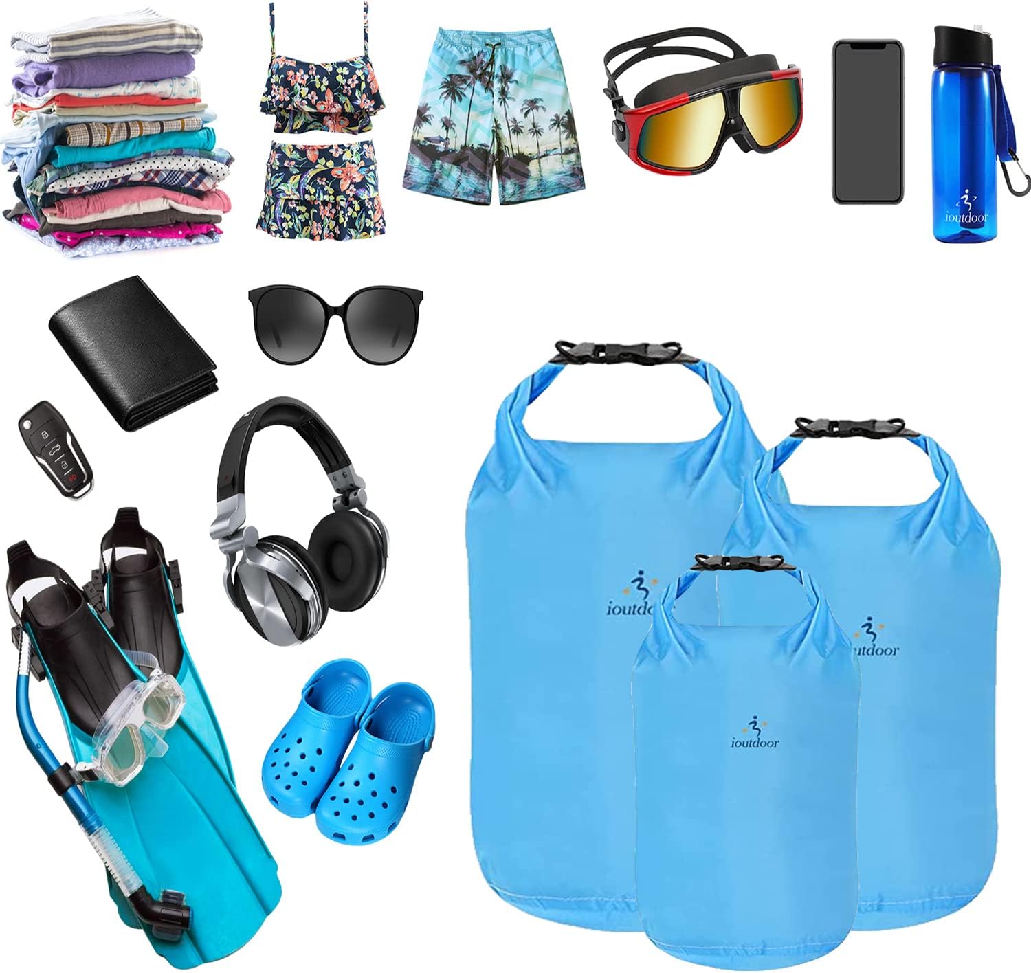 Thumbnail 3 de ioutdoor Dry Bag 2L–70L wasserdichte Trockenbeutel – Ultraleicht, abriebfest, reißfest