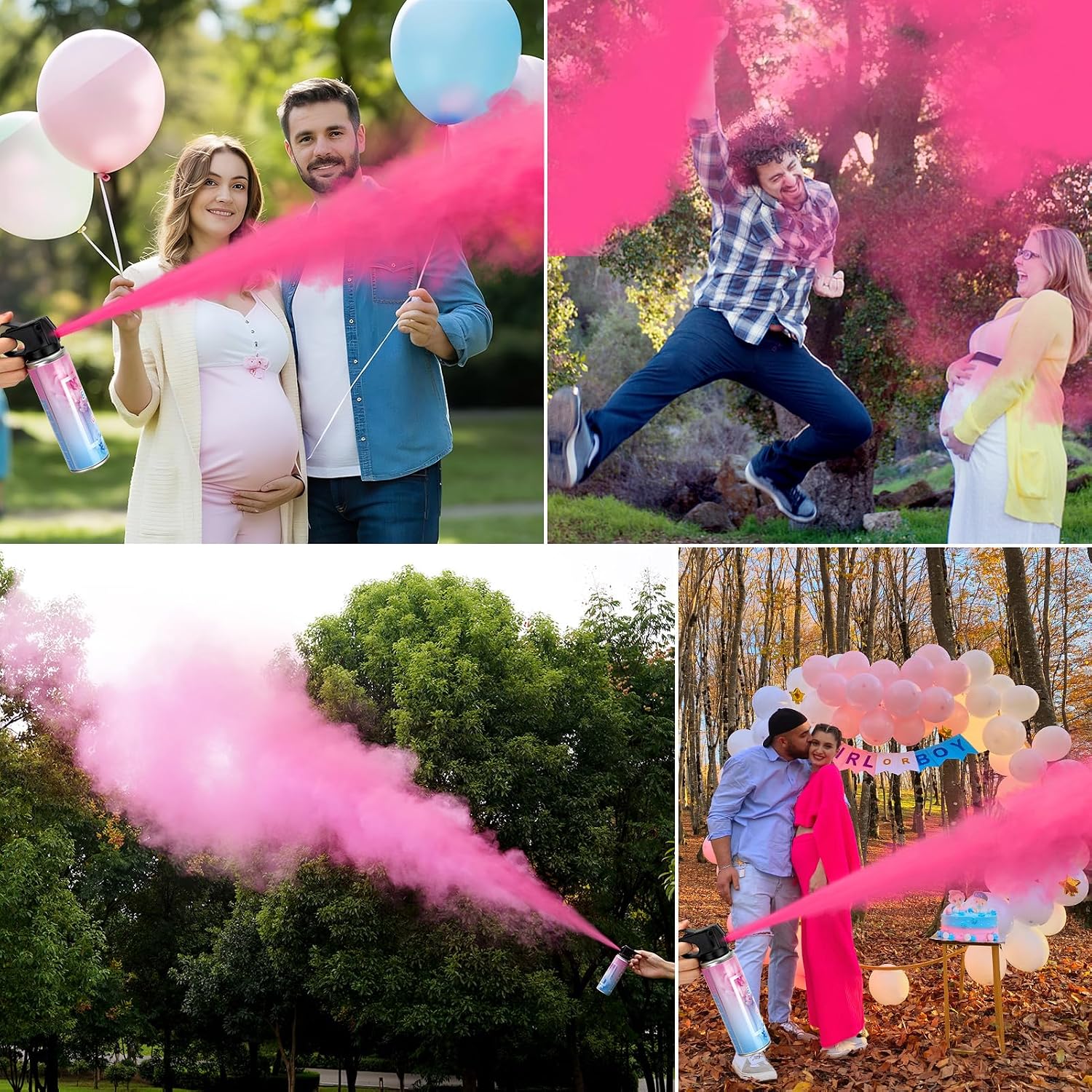 Thumbnail 6 de RISEMART Gender Reveal Rauchbombe – Rosa, 2 Stück | Biologisch abbaubar