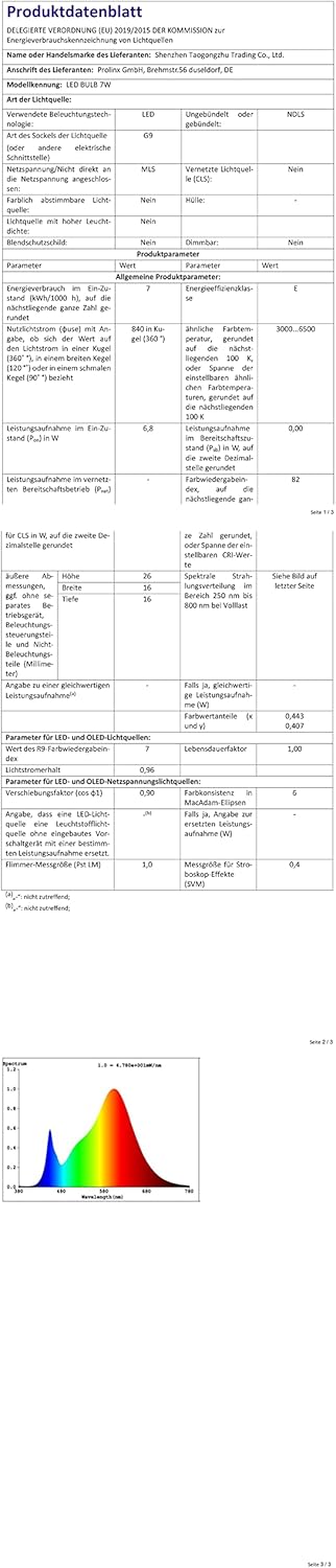 Thumbnail 6 de TIAFELNGLY G9 LED Warmweiß 7W (Warmweiss) – 360° und Ersatz für Halogen, 10er Pack