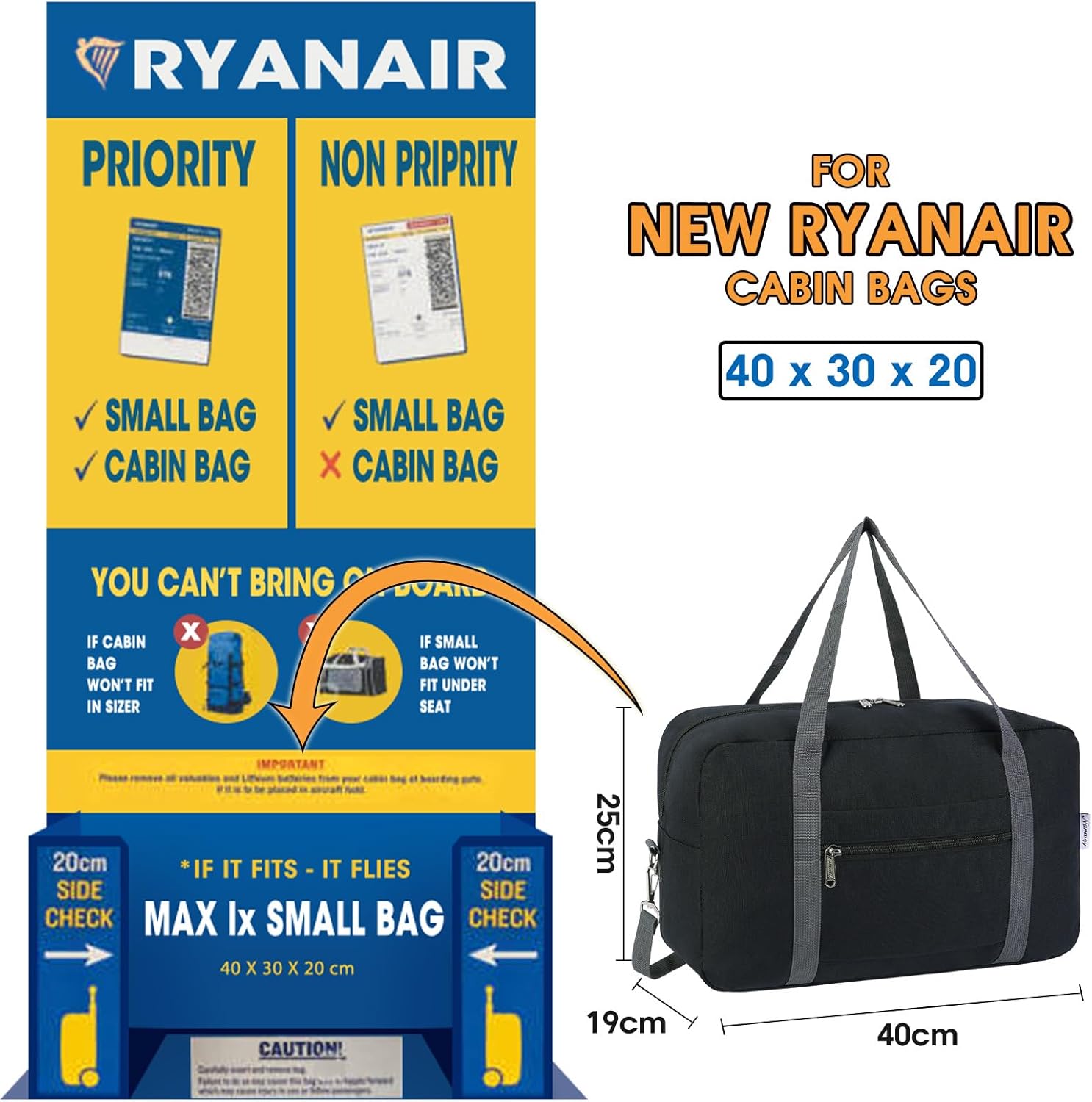 Detalle 2 de Narwey Ryanair Cabin Bag 20L Underseat