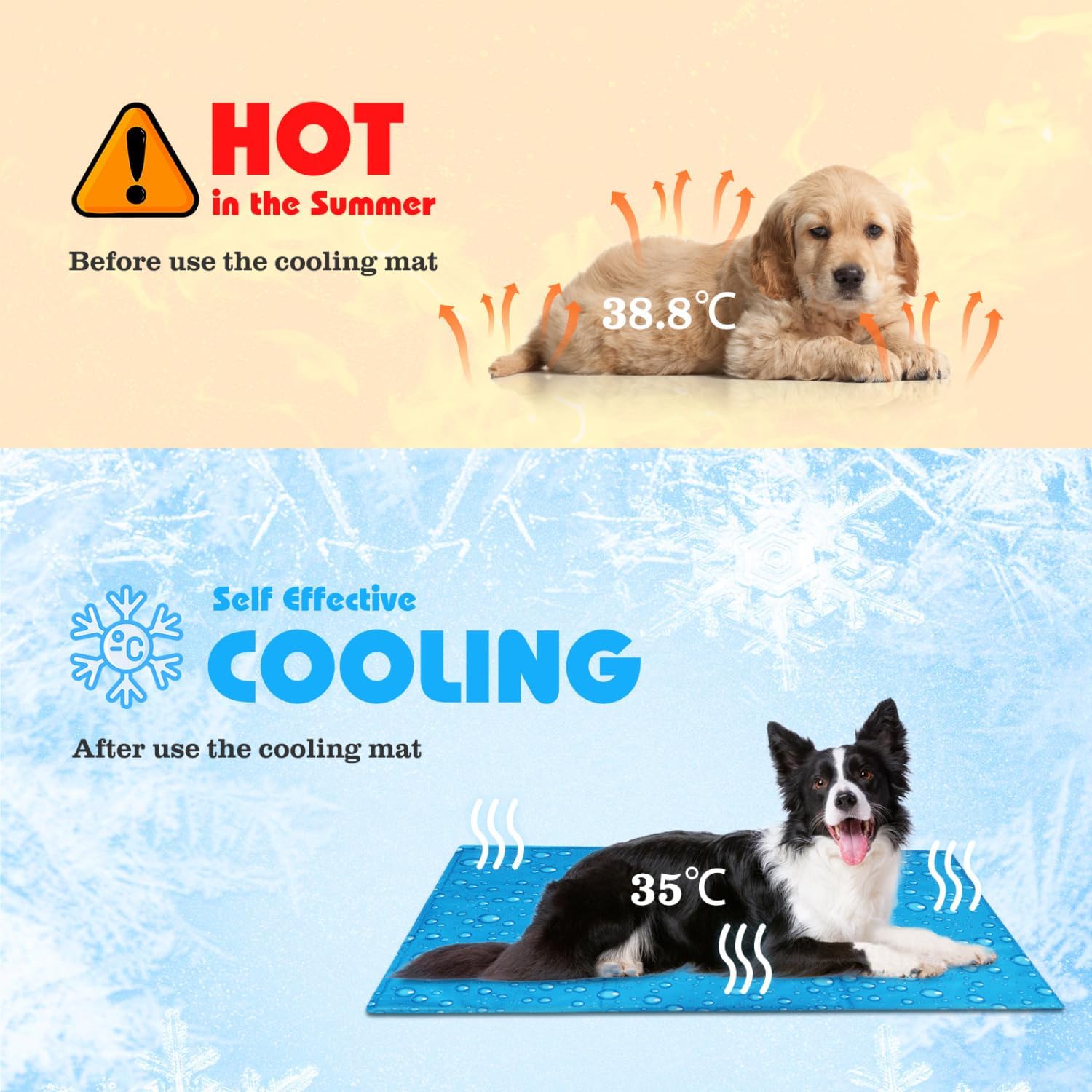 Thumbnail 4 de Nobleza Kühlmatte für Hunde & Katzen (90x50 cm) – selbstkühlendes Kühlkissen mit ungiftigem Gel