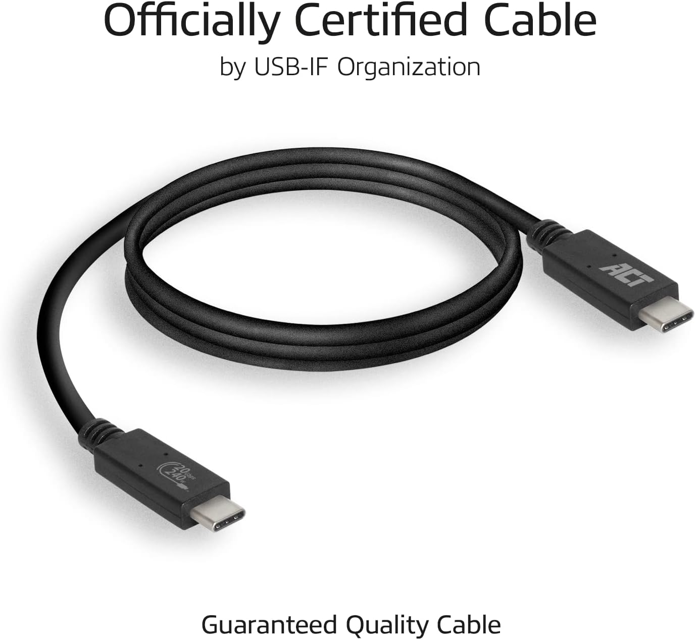 Thumbnail 2 de ACT USB4/Thunderbolt 3 Kabel Type C AC7431 (1 m) für 5K bis 60 Hz, Dual-4K@60 Hz, bis 20 Gbps & bis 240 W Laden