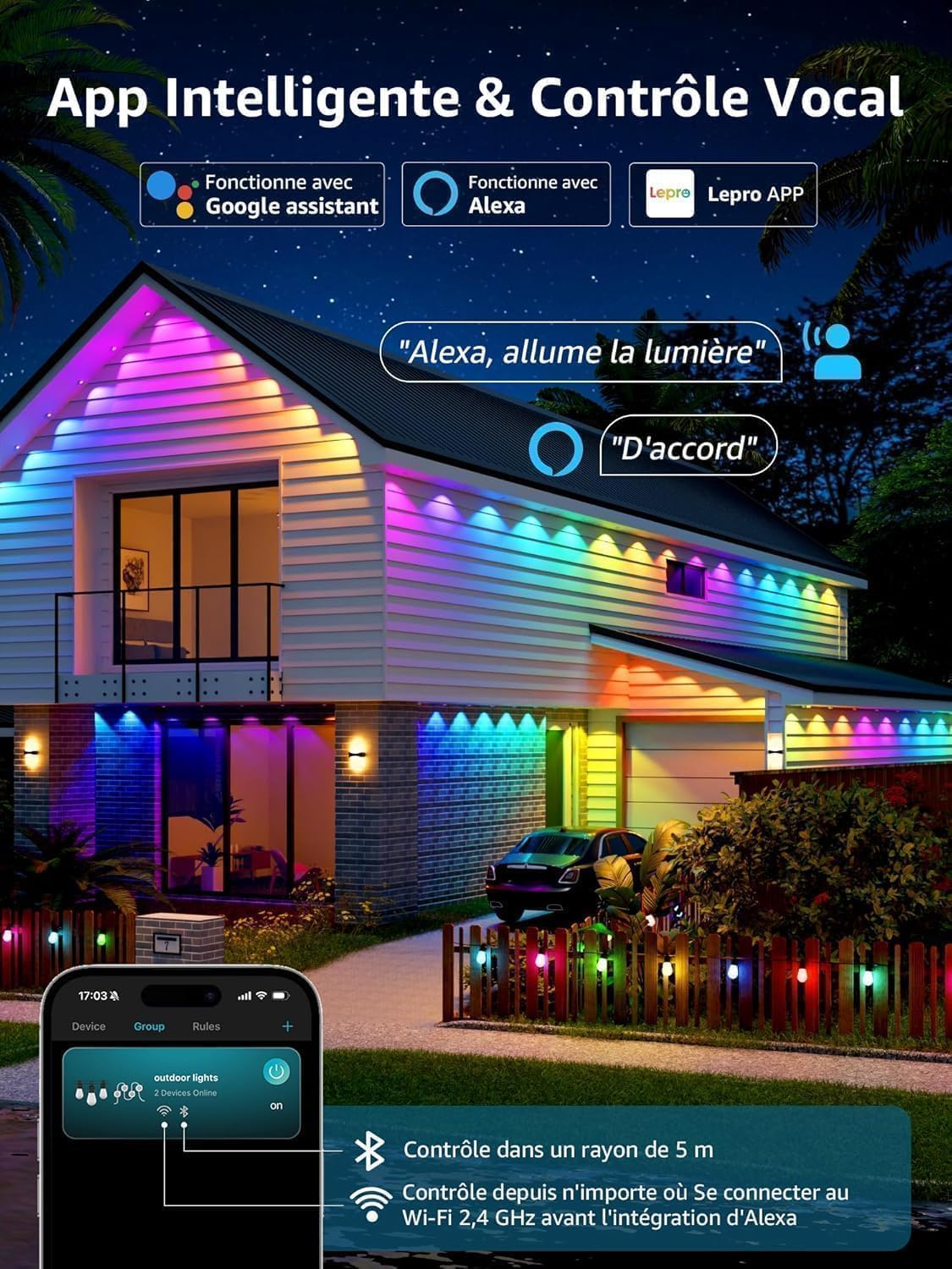 Thumbnail 5 de Lepro E1 IA guirlande lumineuse 15M