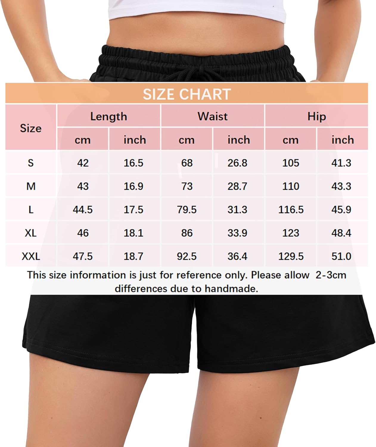 Thumbnail 5 de Wikoan pantaloncini sportivi da donna estivi in cotone misto con tasche e coulisse S–XXL