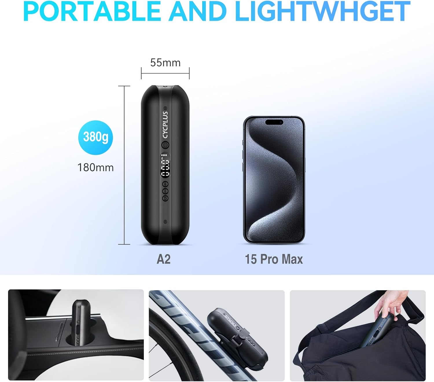 Thumbnail 4 de CYCPLUS Electric Bike Pump 150 PSI