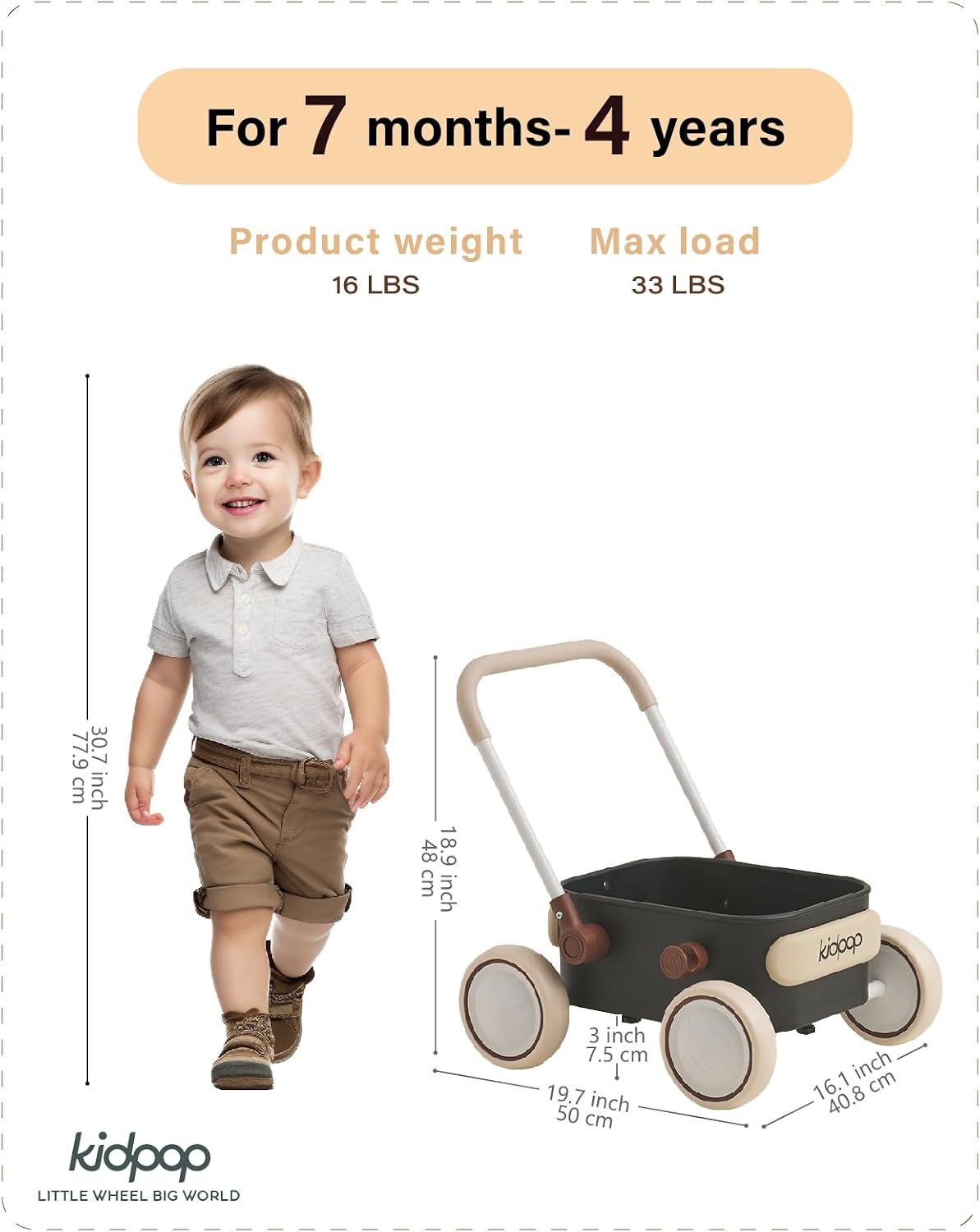 Thumbnail 1 de PULA Baby Push Walker for 6-12 Months 🚼
