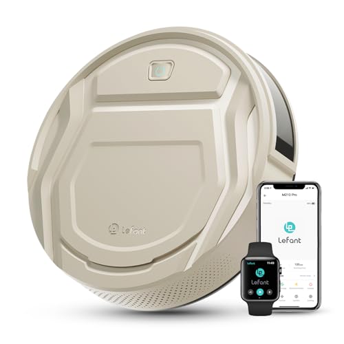 Detalle de Lefant Aspirateur Robot M210P Champagne — Forte aspiration 2200Pa, 120 min, connexion WiFi/Bluetooth/Alexa