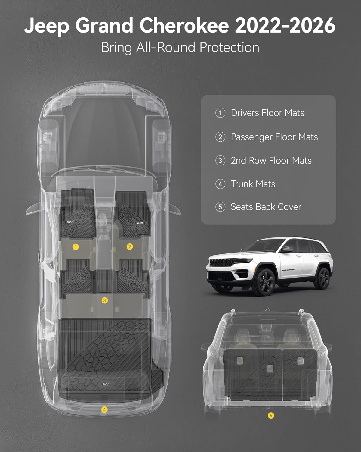 Thumbnail 2 de 3W Floor Mats 2022-2025 Jeep