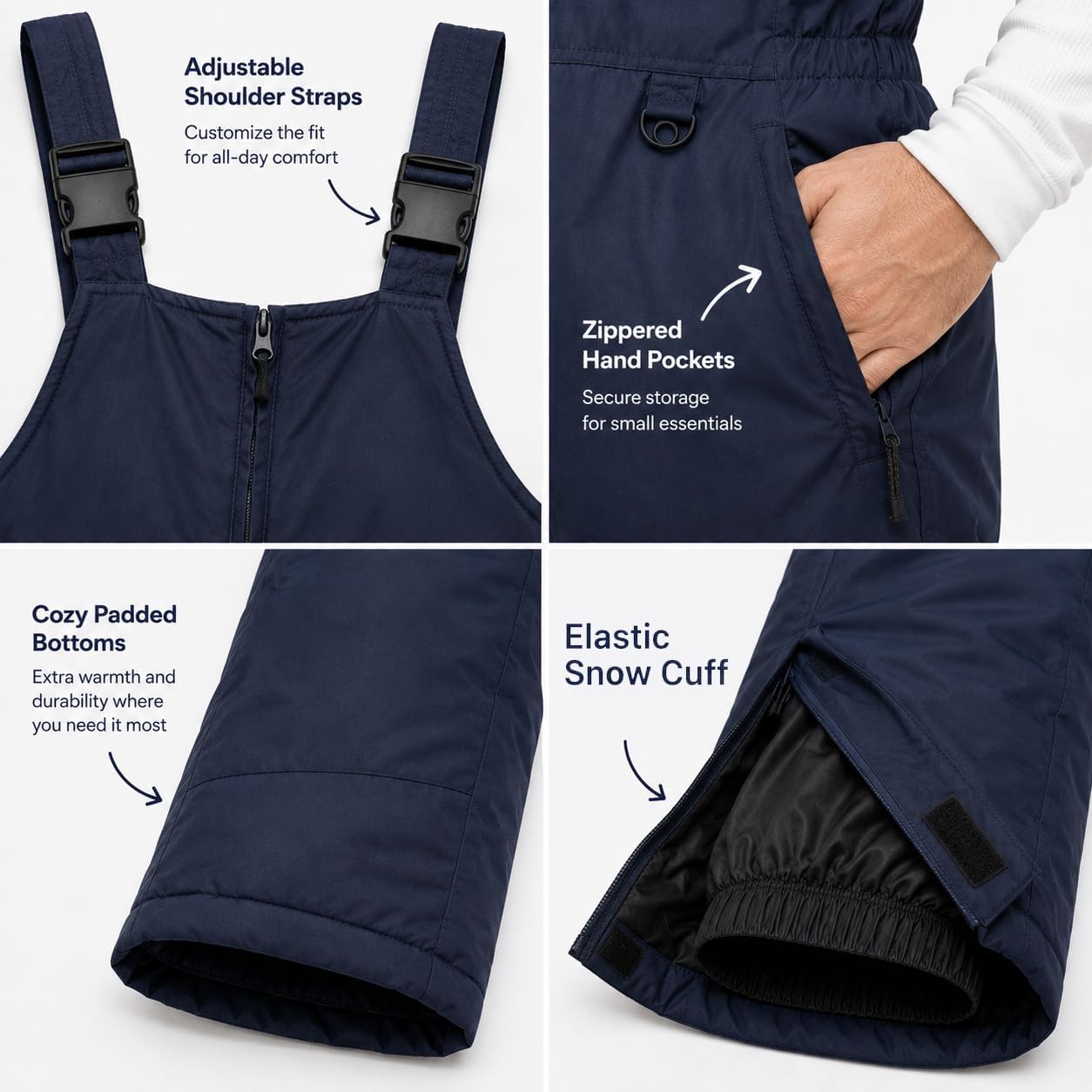 Detalle 2 de Arctic Hero Mens Bib Overalls insulated waterproof bibs