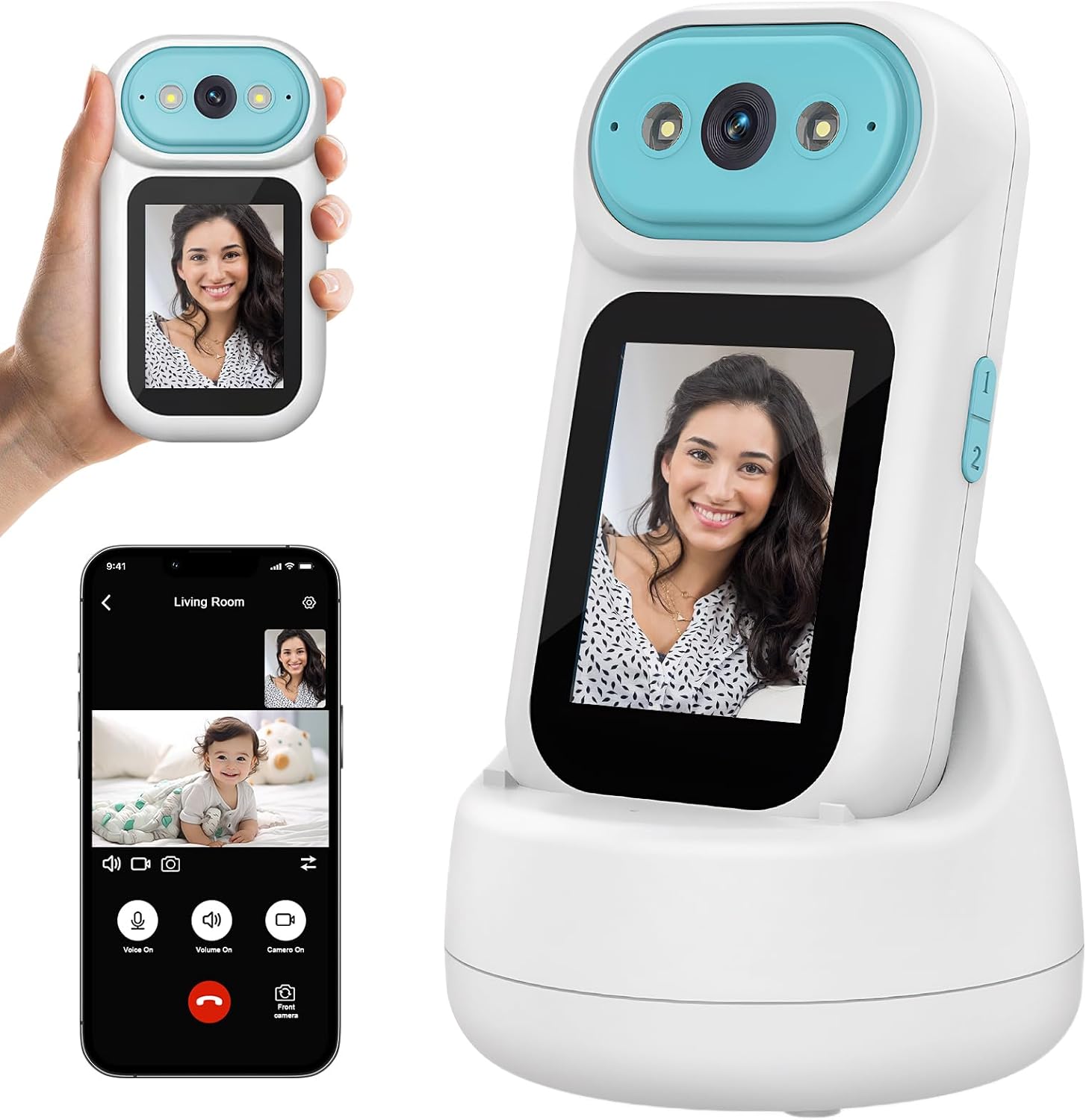 Detalle de 2K Pan‑Tilt Indoor Camera with 2.8" Screen