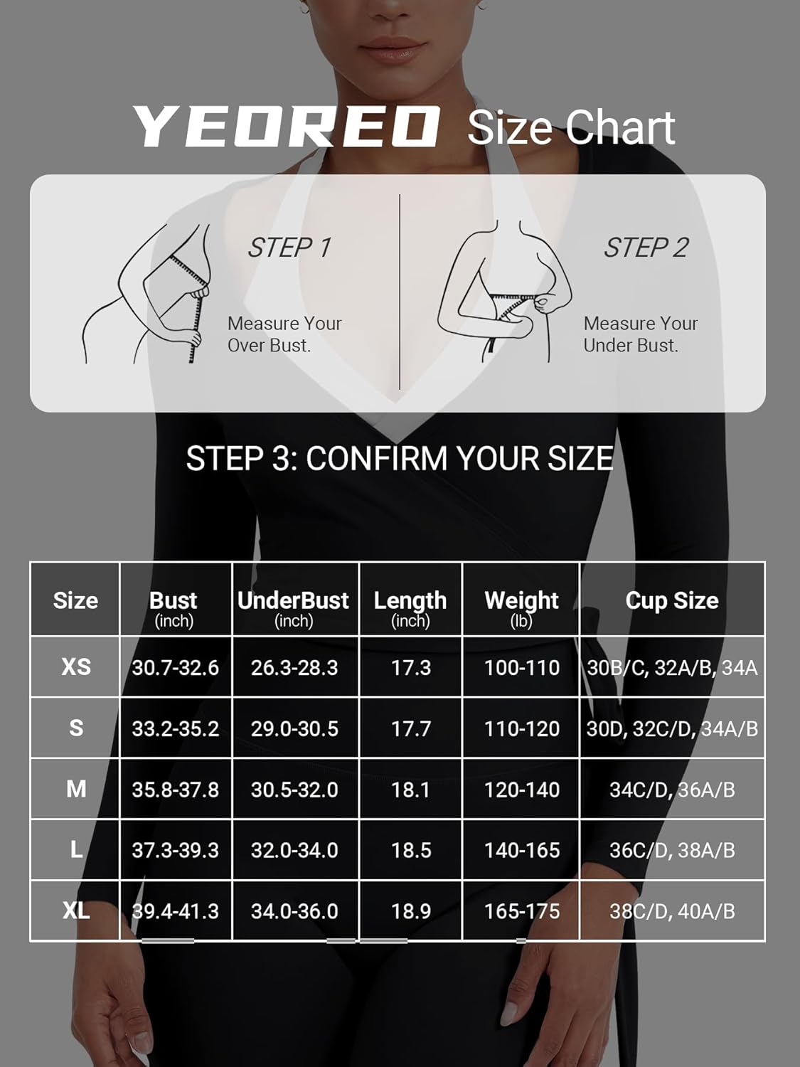 Thumbnail 6 de YEOREO Women’s Pilates Wrap Top with Tie V-Neck (Long Sleeve)