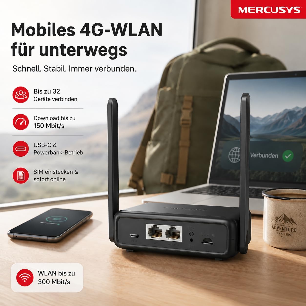 Thumbnail 1 de Mercusys MB113-4G LTE Router
