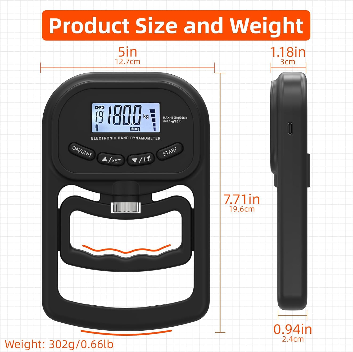 Detalle 2 de inaepeak 396lbs / 180kg Grip Strength Trainer