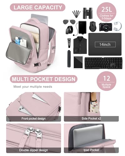 Detalle 2 de BJLFS Mochila de viaje para cabina 40x30x20 (Ryanair/Vueling/Wizz Air) con compartimento para portátil y tejido impermeable