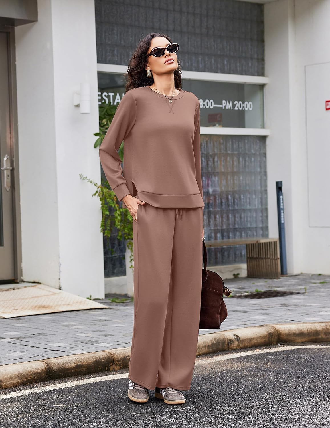 Detalle de Ekouaer Women's Two-Piece Lounge Set