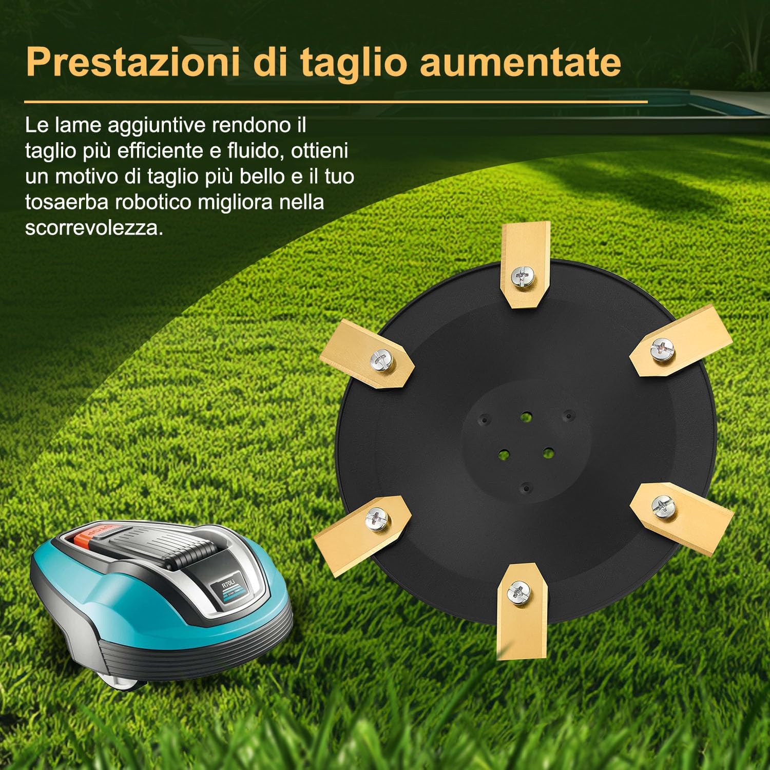 Thumbnail 5 de FourShow Coupe Plus Efficace – disco lame di ricambio (6 pezzi) per Husqvarna Automower 305 e Gardena R38Li-R80Li