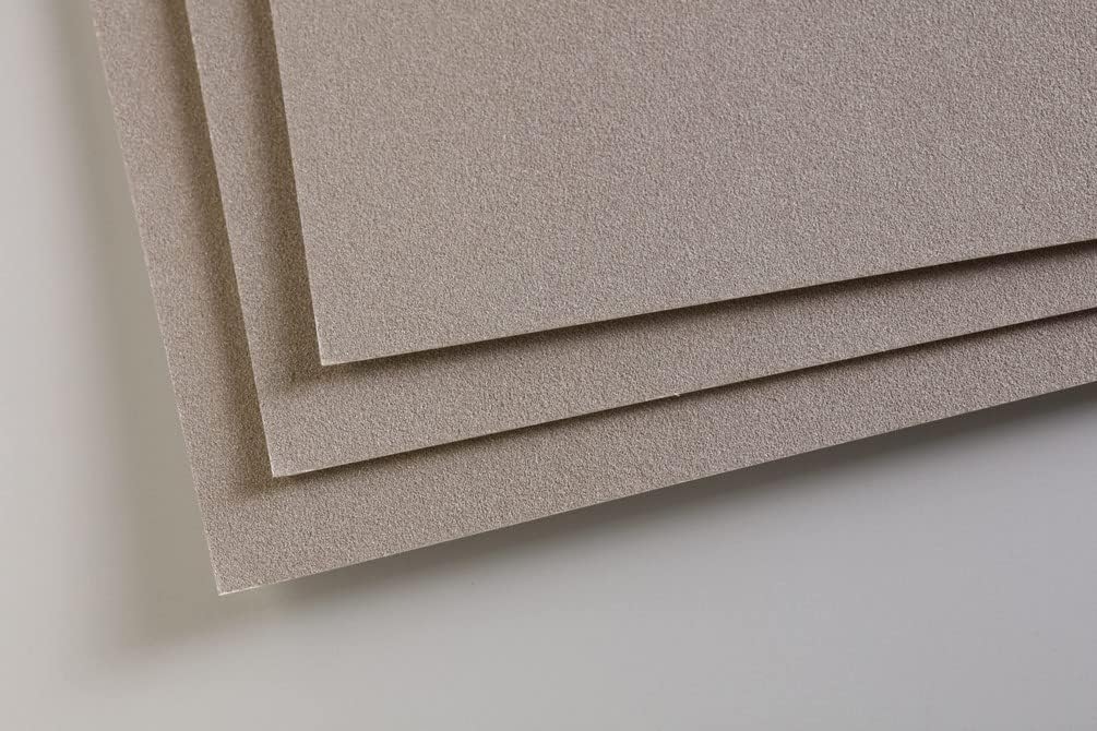 Detalle de Clairefontaine 696019C Paquet Papier Pastelmat – 5 Feuilles A3 360g Gris Foncé
