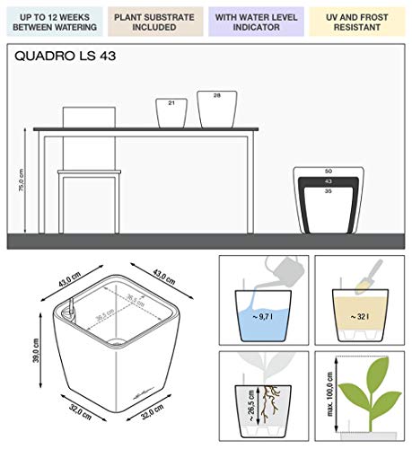 Detalle 2 de LECHUZA Quadro Premium LS 43 Blanca 43 cm
