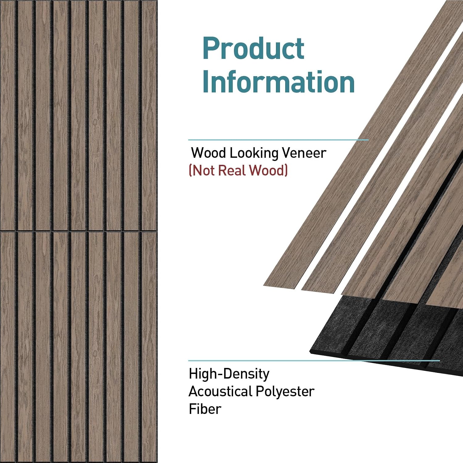 Thumbnail 3 de UMIACOUSTICS PE4824-DW Acoustic Panels, 6-Pack, Natural Walnut, 0.4-Inch Thick