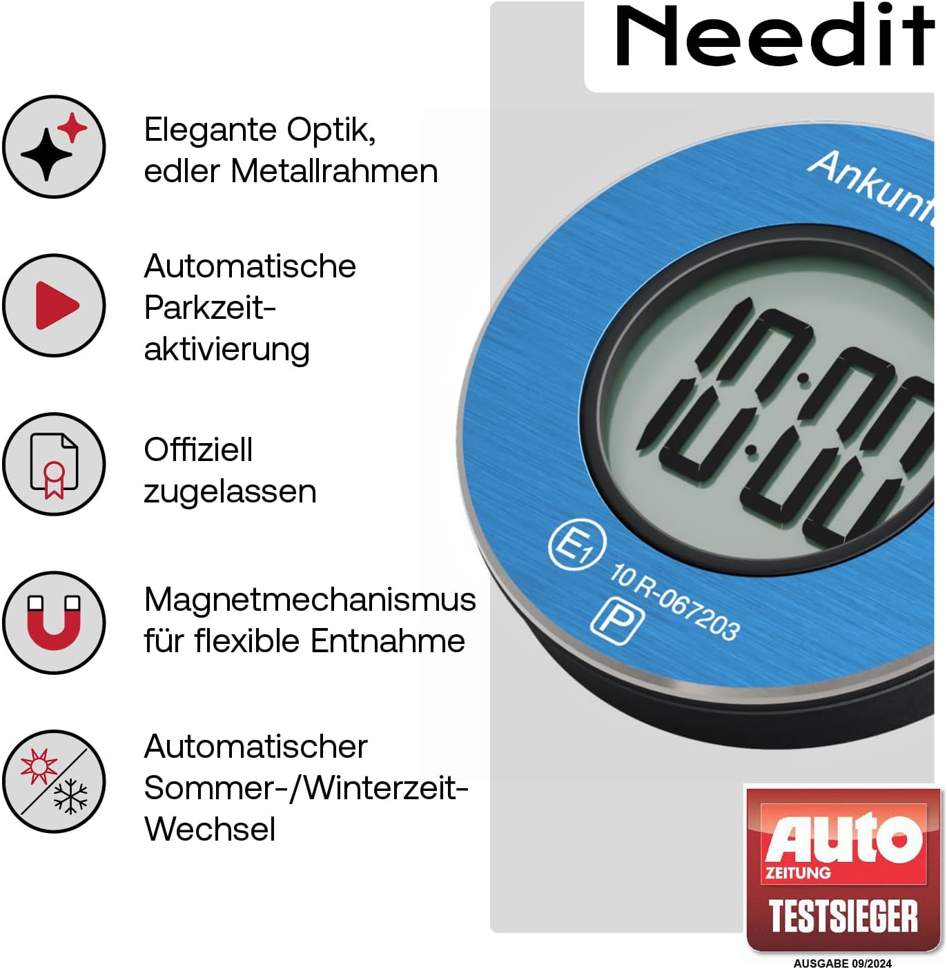 Thumbnail 1 de Needit ParkOne (NEUES Modell 2026) – elektronische Parkscheibe mit automatischer Parkzeiterfassung