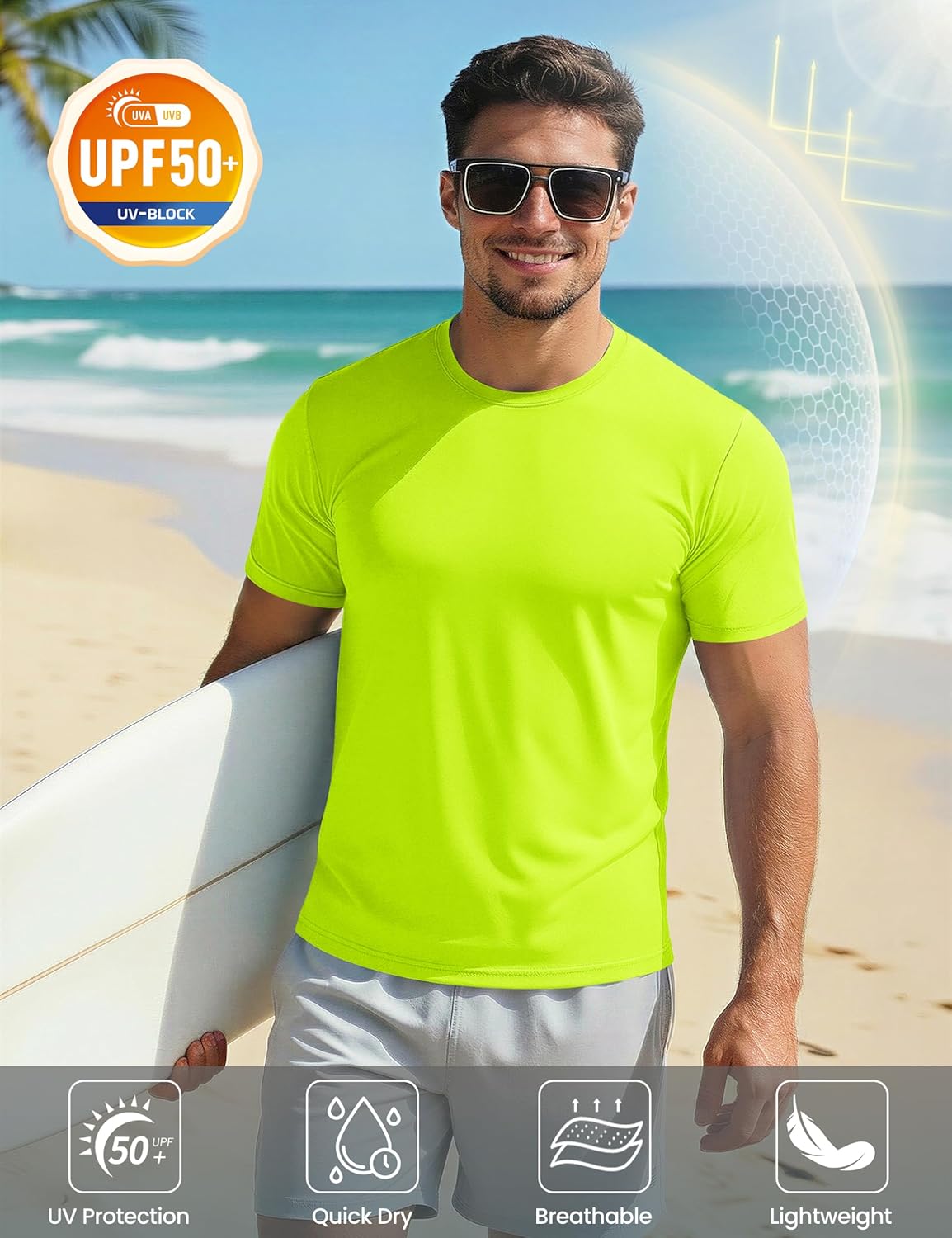 Thumbnail 3 de MAGCOMSEN Men’s Short Sleeve UPF 50+ Quick Dry Workout T-Shirt (UPF 50+ Rash Guard Style)