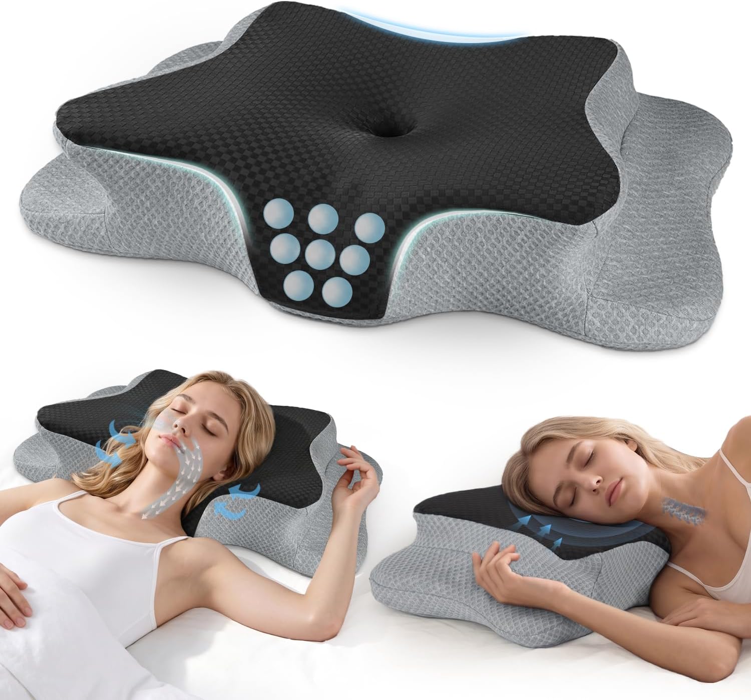 Detalle de CHxxy CHxxy pillow Ergonomic Cervical Pillow, Memory Foam, Queen Size