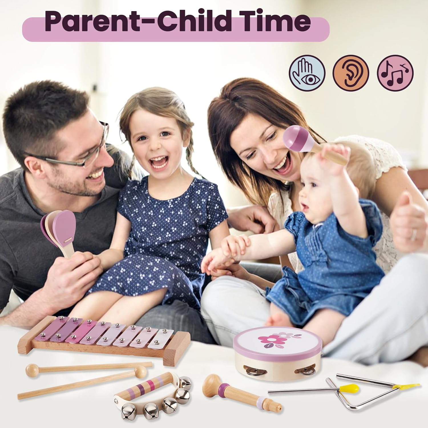 Detalle 1 de Kids wooden music set xylophone 8 keys