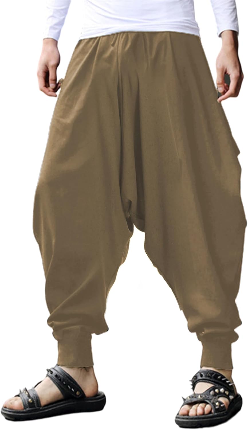 Thumbnail 5 de perdontoo Mens Casual Harem Pants Fancy Print Wide Leg Baggy Trousers