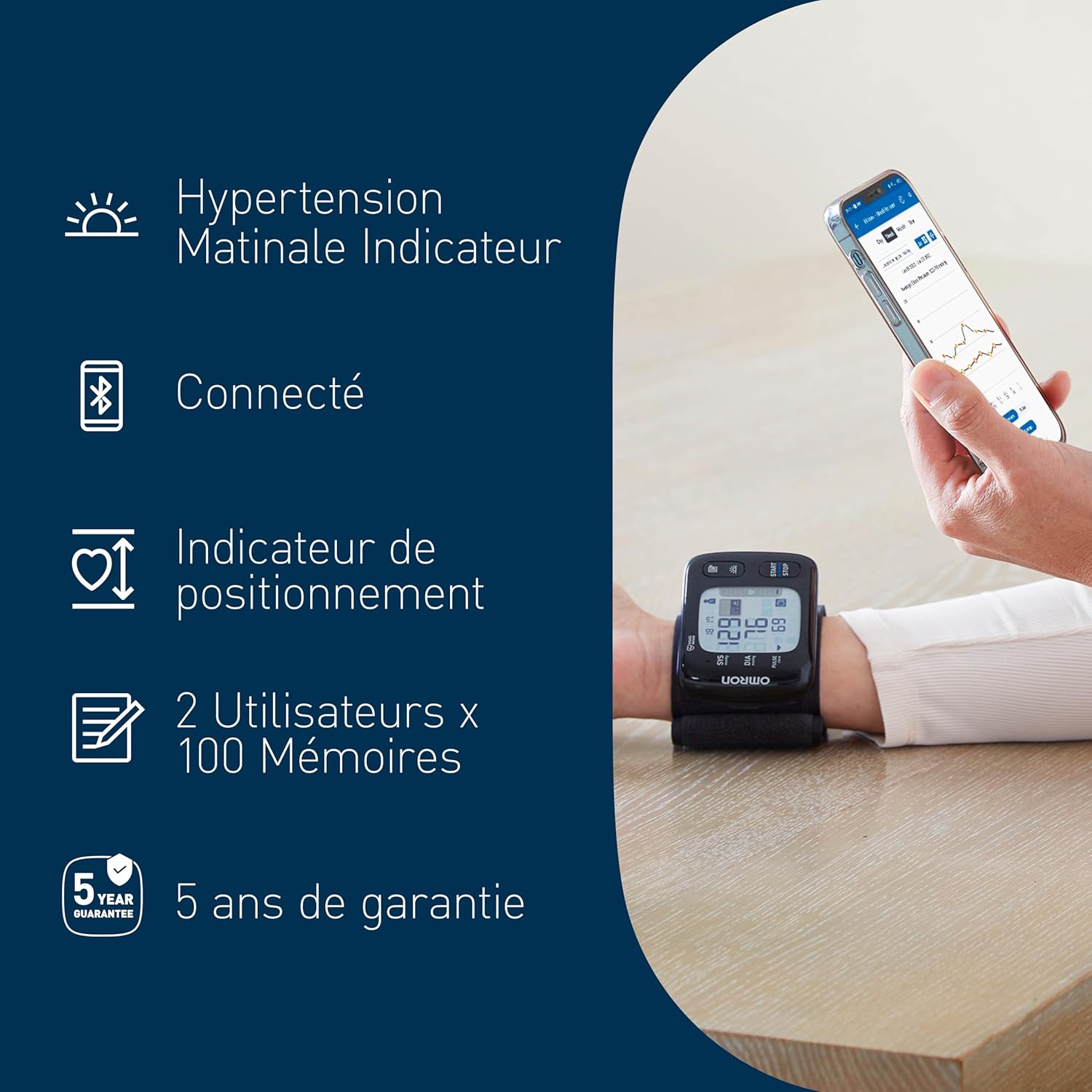Detalle 2 de OMRON RS7 Intelli IT: tensiomètre poignet connecté et validé cliniquement