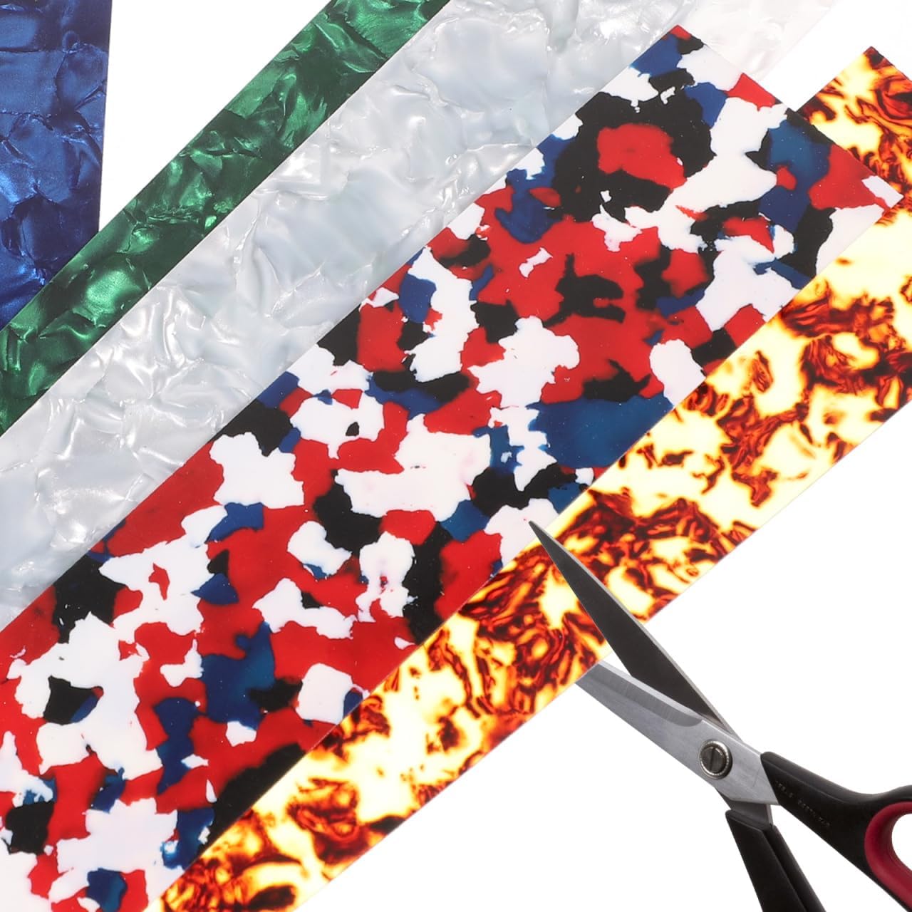 Thumbnail 5 de Milisten 15 Pcs Guitar Pick Punch Sheets (Celluloid Strips) DIY Plectrum Making Kit