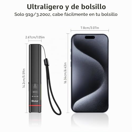 Detalle 2 de Blukar 2026 Gen2, linterna LED recargable con luz COB y USB-C